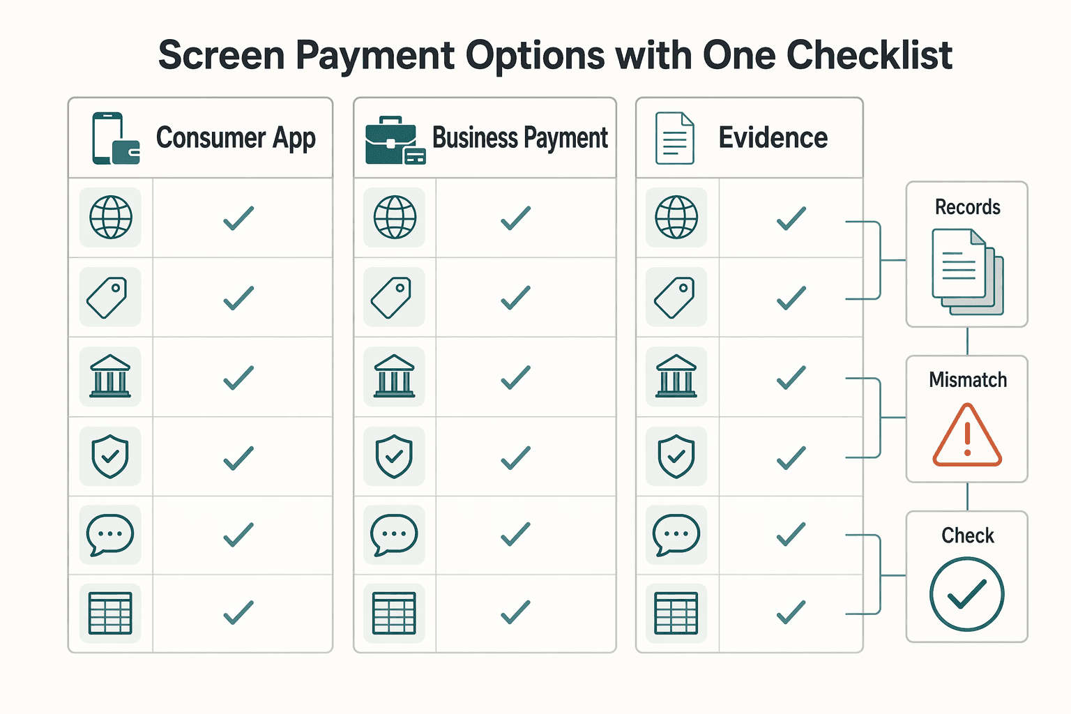 Diagram showing Screen payment options with one checklist for Legal and Financial Pre-Departure Priorities for US Digital Nomads.