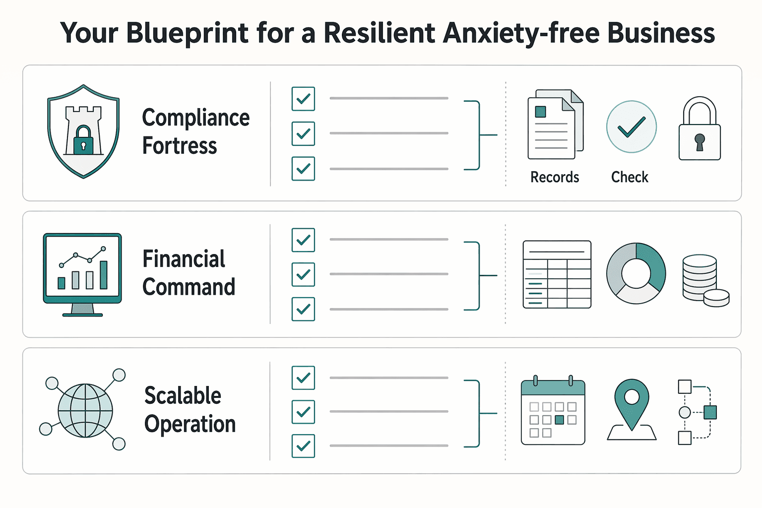 Diagram showing Your Blueprint for a Resilient, Anxiety-Free Business for The European Content Creator Blueprint for Cross-Border Client Work.