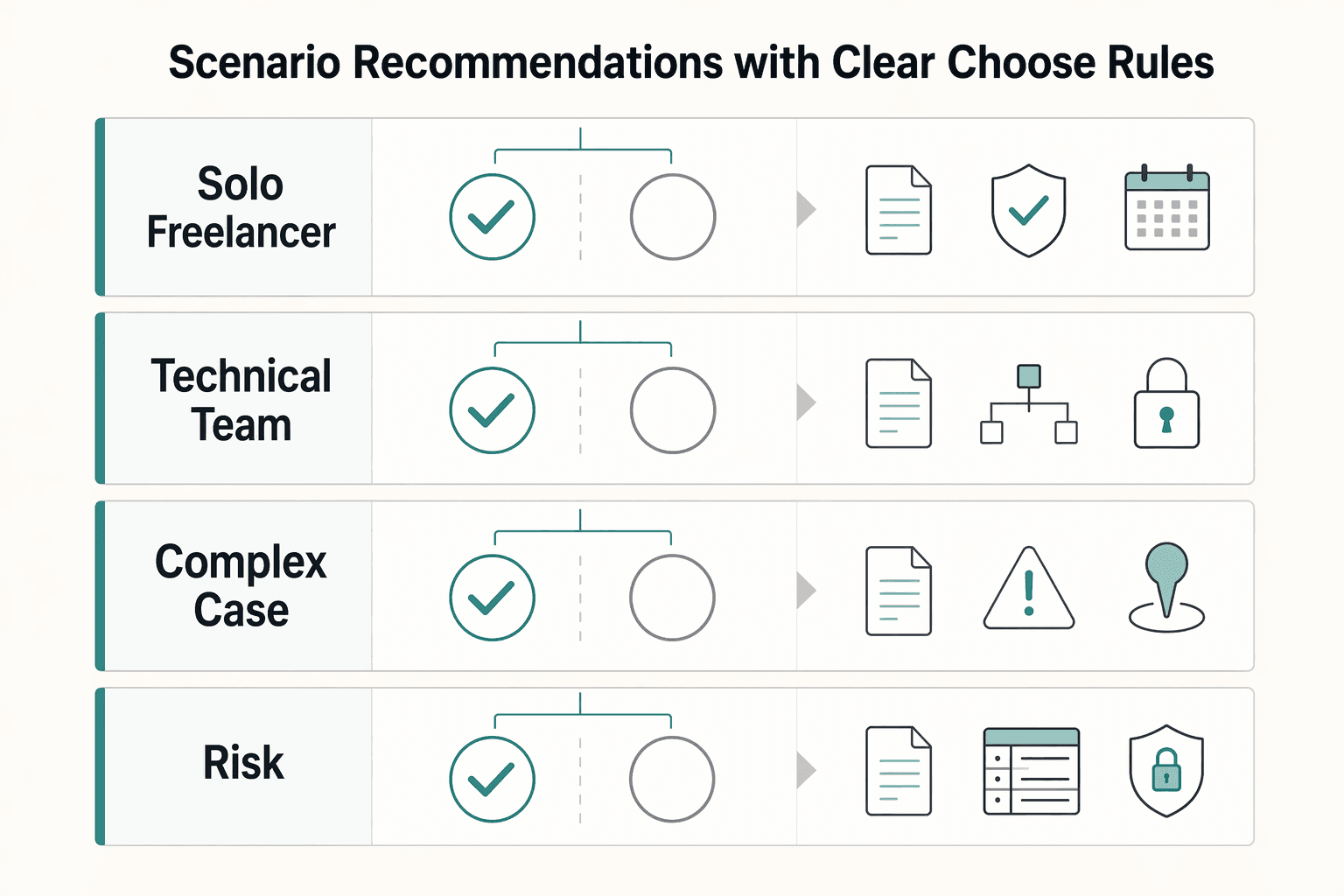 Diagram showing Scenario recommendations with clear choose rules for Mercury vs RelayFi for Non-Resident LLC Banking.