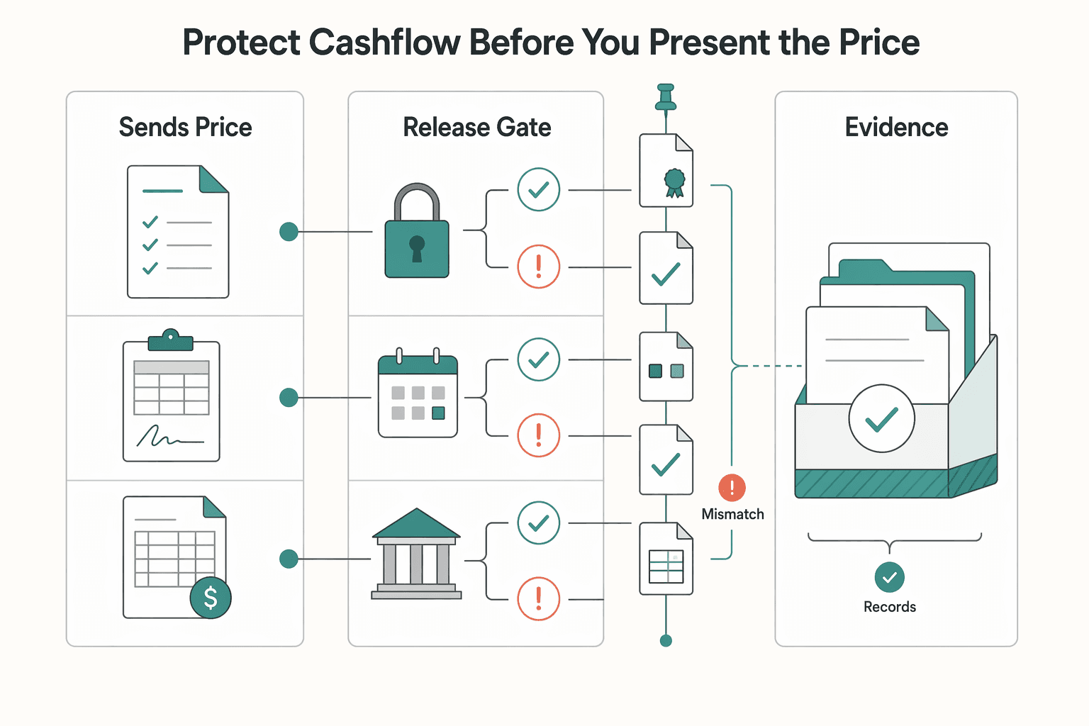 Diagram showing Protect cashflow before you present the price for How to Price a Branding Package for a New Business.