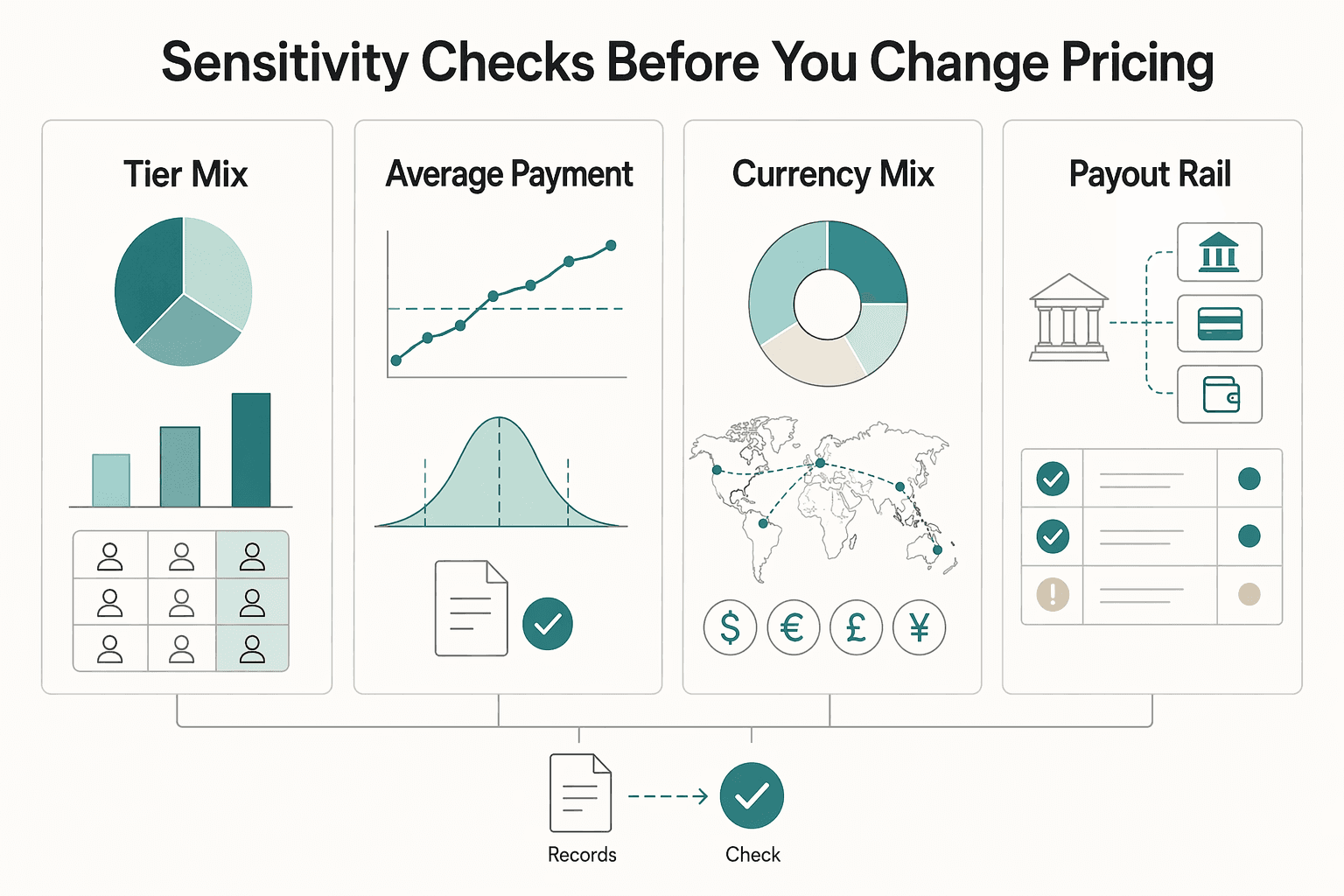 Diagram showing Sensitivity checks before you change pricing for Patreon for Global Professionals Who Need Predictable, Compliant Income.