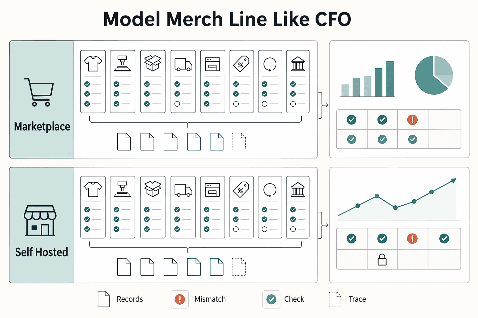 Diagram showing Phase 2: How to Model the P&L of Your Merch Line Like a CFO for How to Design Merch Your Audience Will Actually Buy.