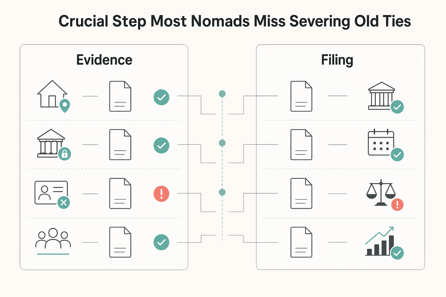 Diagram showing Pillar 3: The Crucial Step Most Nomads Miss - Severing Old Ties for Tax Residency and Co-Living When You Use Outsite.