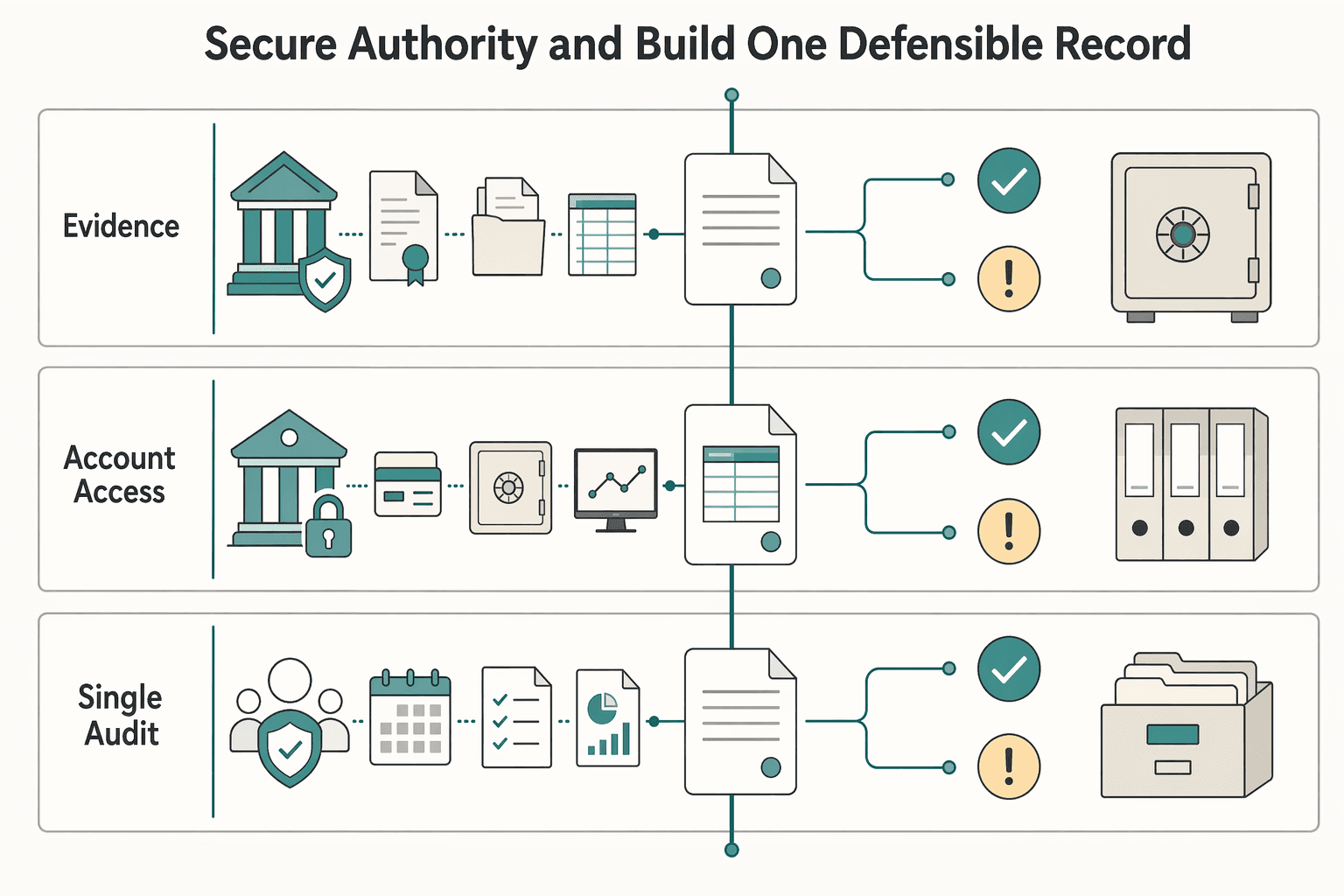 Diagram showing Secure authority and build one defensible record for How Executors Handle a Final Tax Return for an Estate.