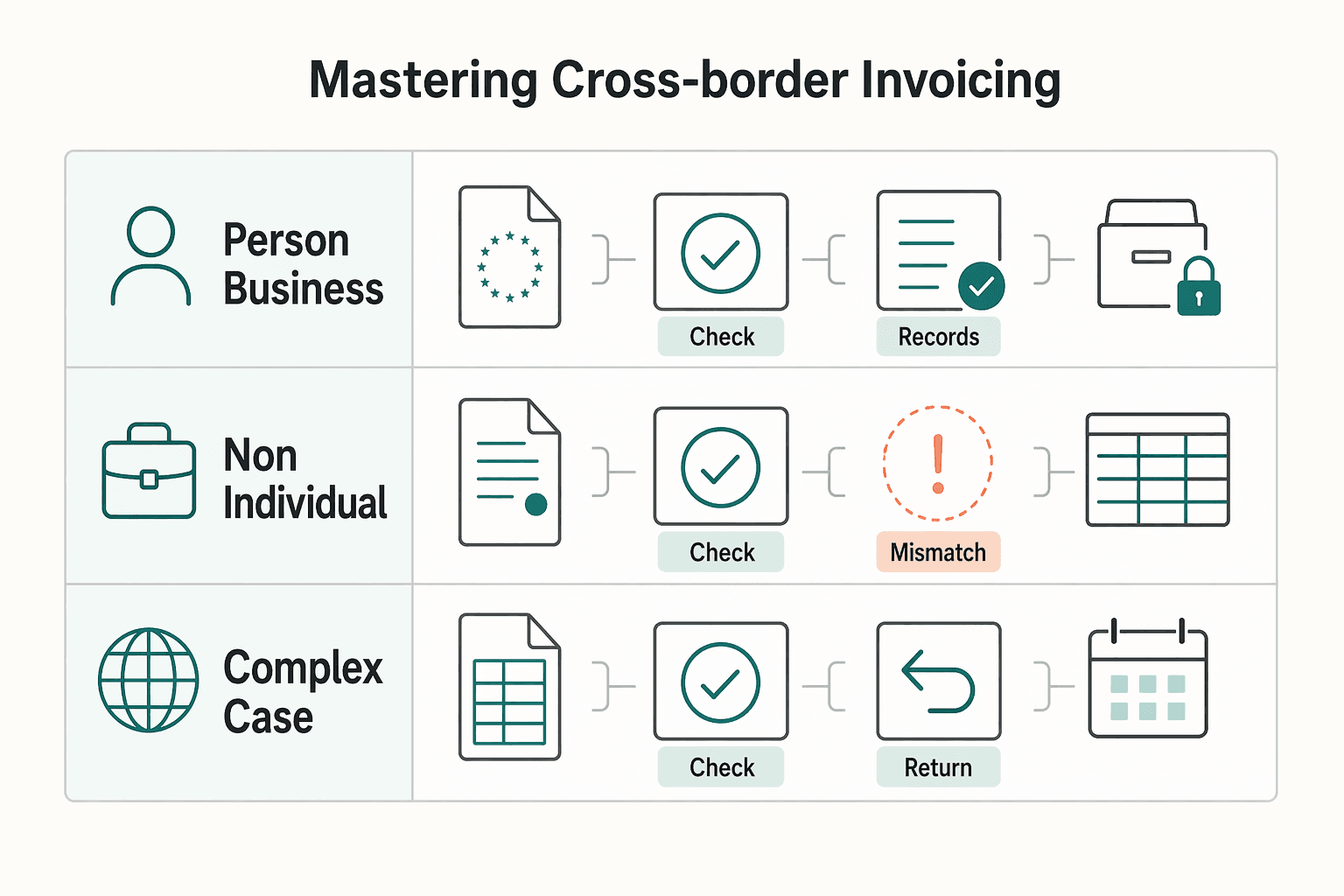Diagram showing The International Compliance Layer: Mastering Cross-Border Invoicing for How to Create an Invoice Template in Notion.