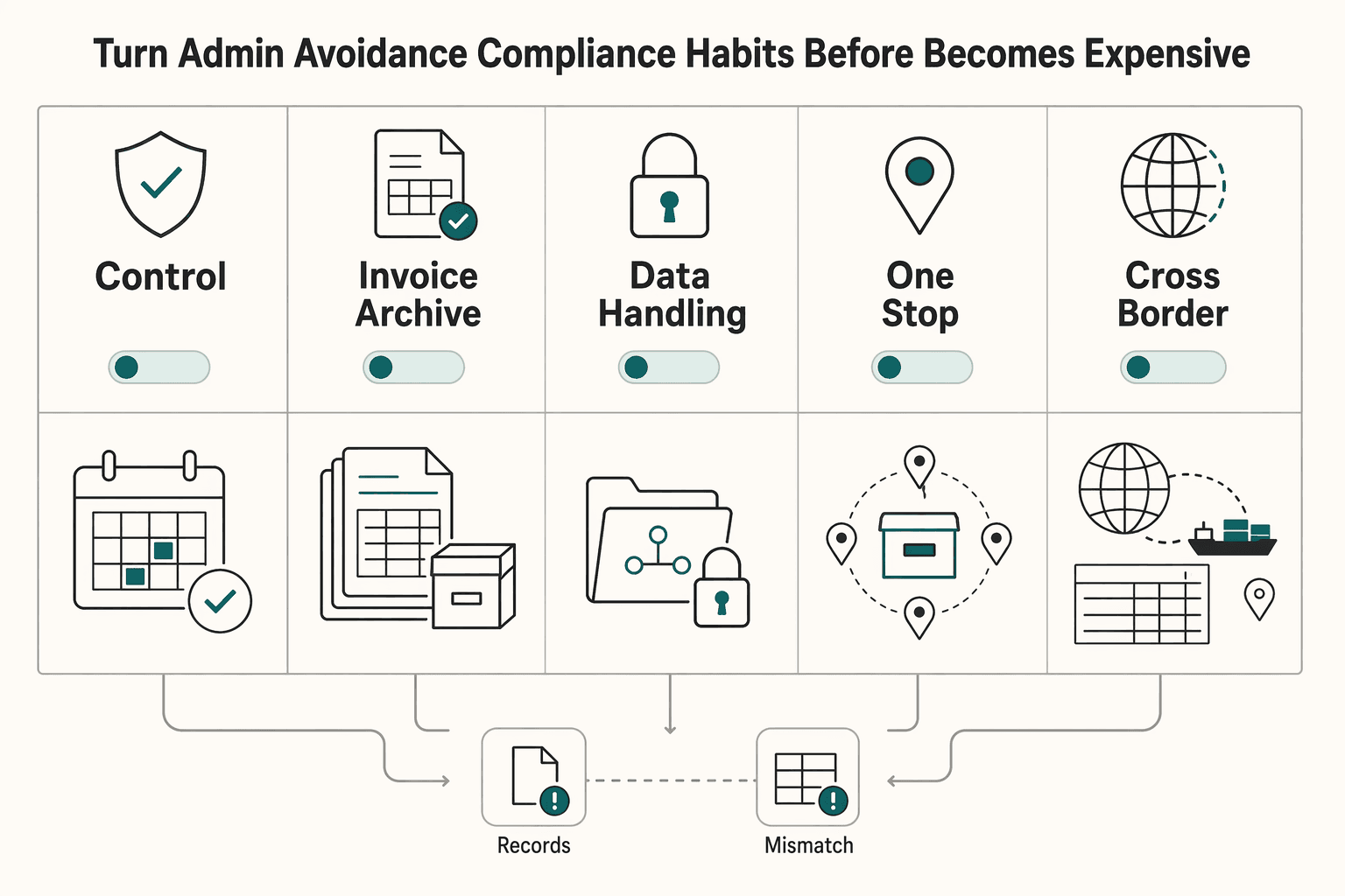 Diagram showing Turn admin avoidance into compliance habits before it becomes expensive for War of Art for Creatives Who Need Reliable Delivery.