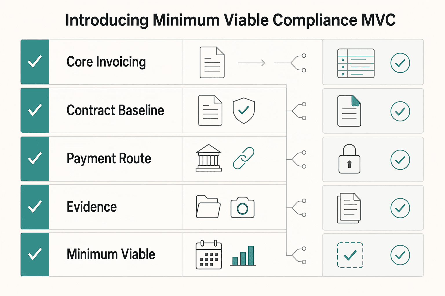 Diagram showing The Framework: Introducing "Minimum Viable Compliance" (MVC) for How Gall’s Law Helps Independent Professionals Build Systems That Last.