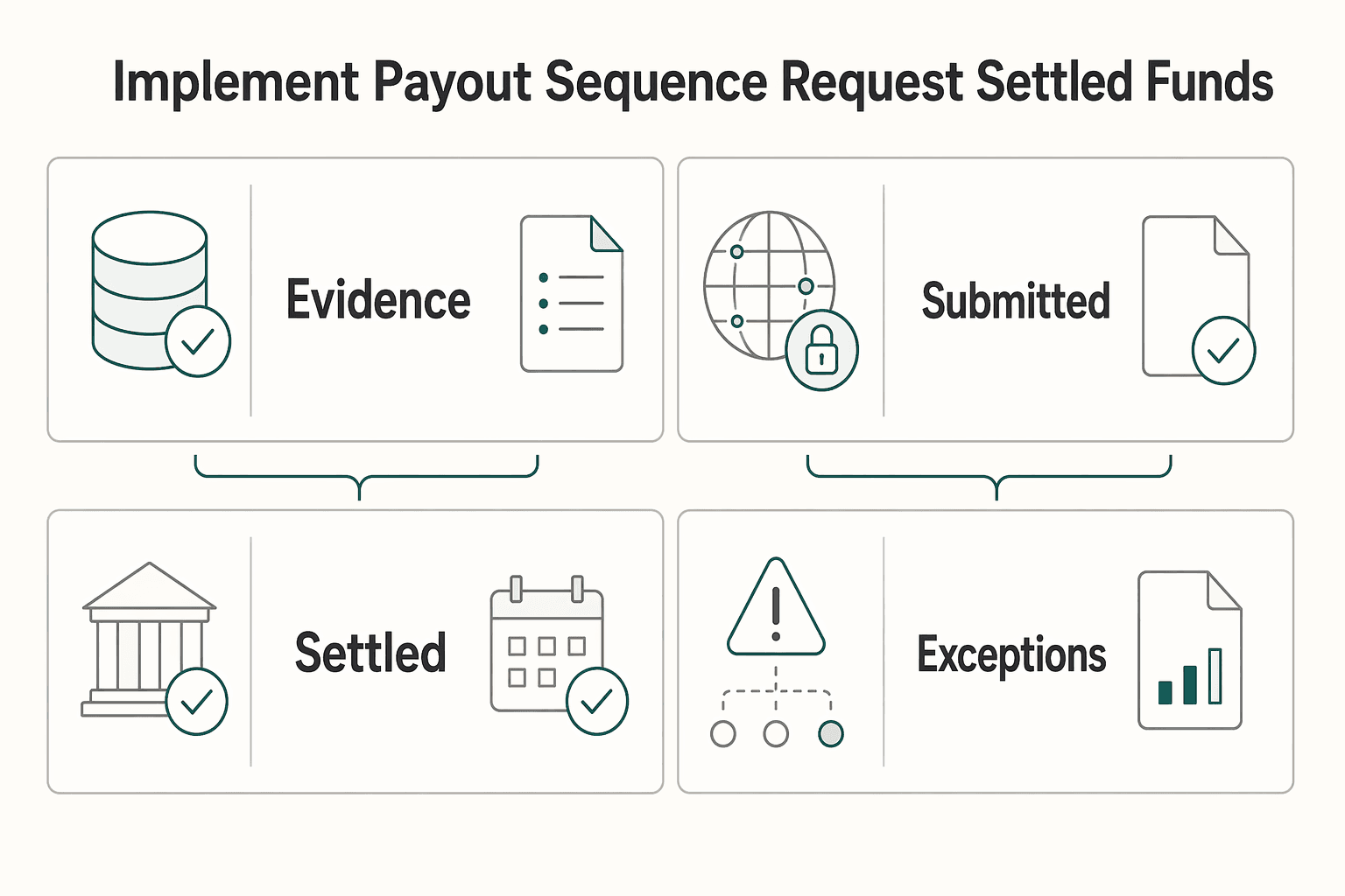 Diagram showing Implement the payout sequence from request to settled funds for Pay Contractors in Mexico With SPEI for Platform Operators.