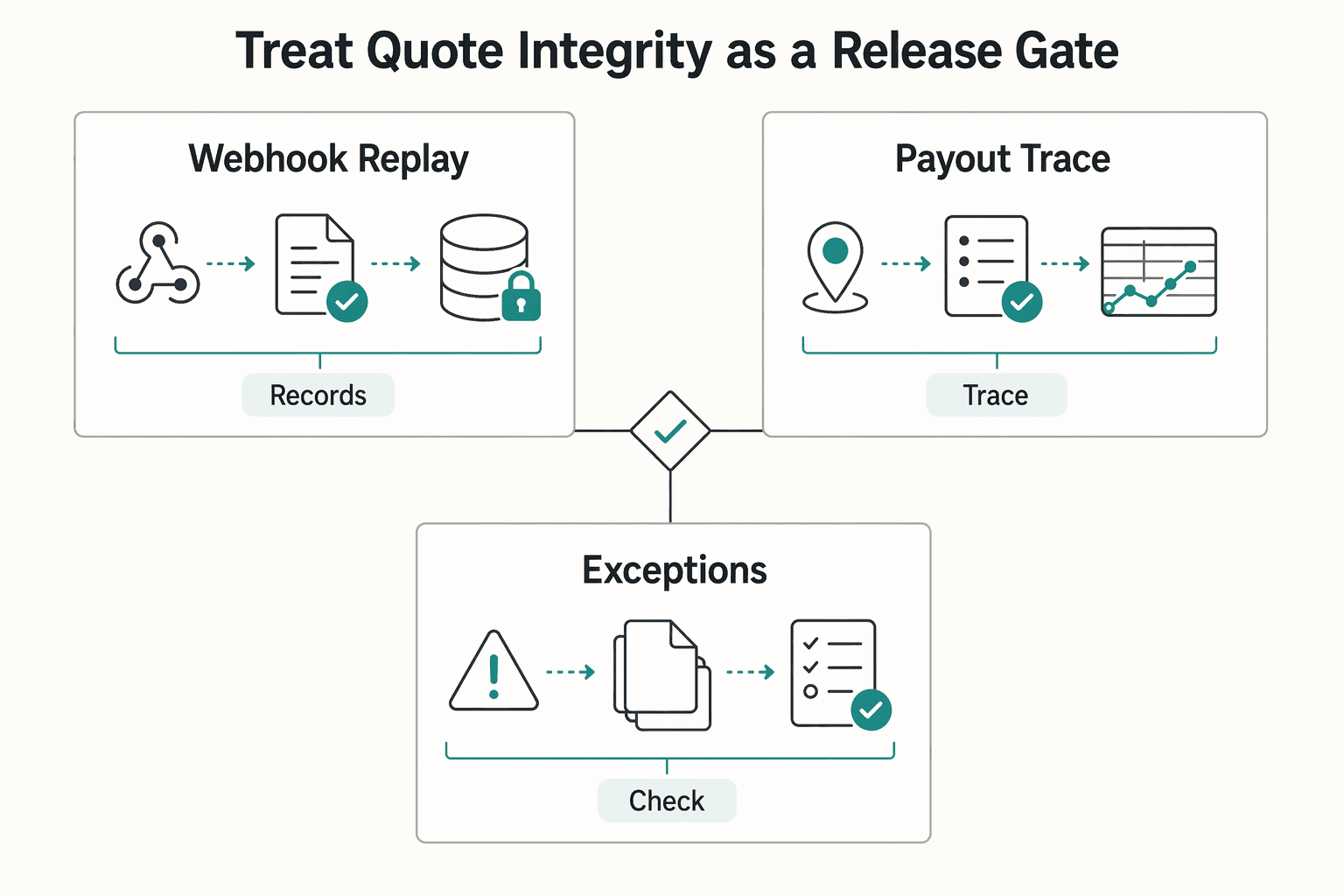 Diagram showing Treat quote integrity as a release gate for How Payment Platforms Really Price FX Markup and Exchange Rate Spread.