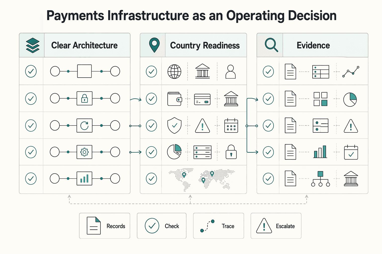 Diagram showing Payments Infrastructure as an Operating Decision for Payments Infrastructure for Creator Platforms: A Complete Build vs. Buy Guide.