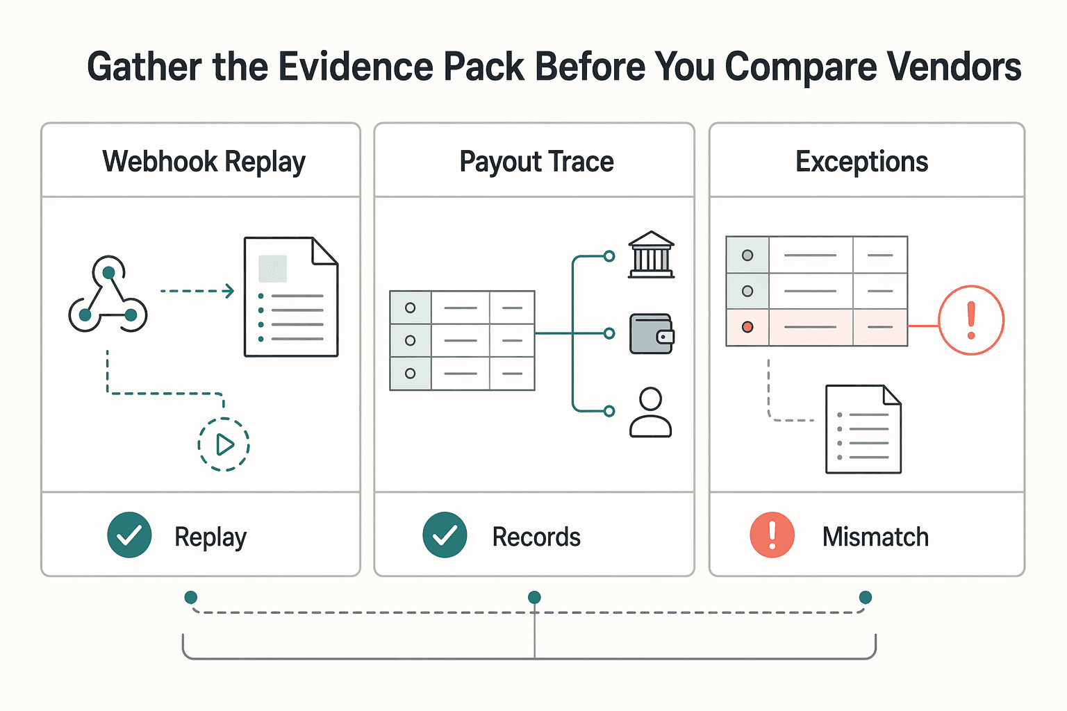 Diagram showing Gather the evidence pack before you compare vendors for Building Subscription Revenue on a Marketplace Without Billing Gaps.