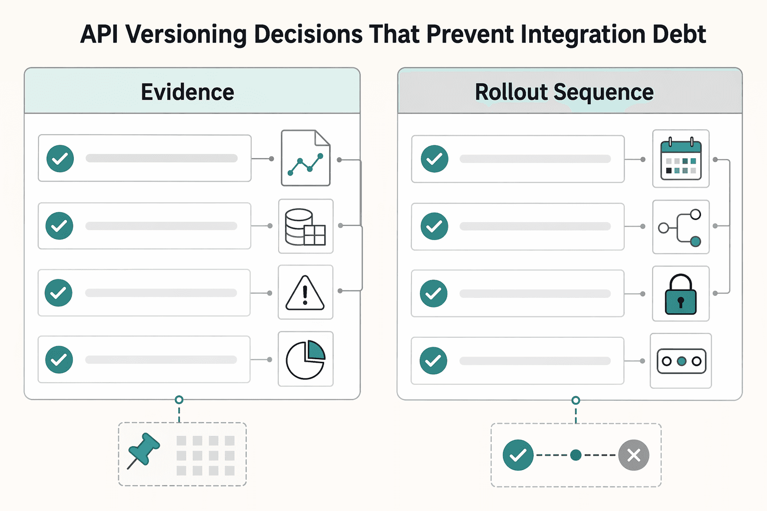 Diagram showing API versioning decisions that prevent integration debt for How to Handle Breaking Changes in API Versioning.