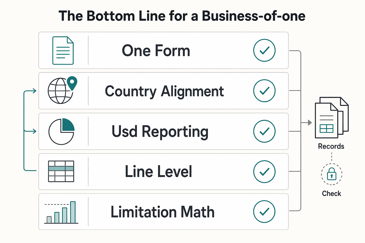 Diagram showing The Bottom Line for a Business-of-One for A Deep Dive into the Foreign Tax Credit (Form 1116).