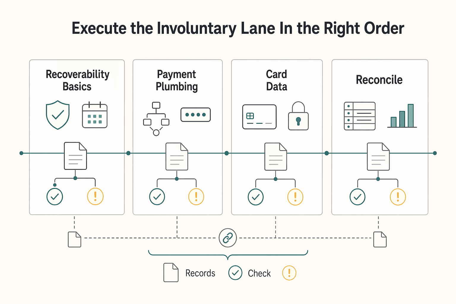 Diagram showing Execute the involuntary lane in the right order for Involuntary vs Voluntary Churn on Platforms and How to Attack Each.