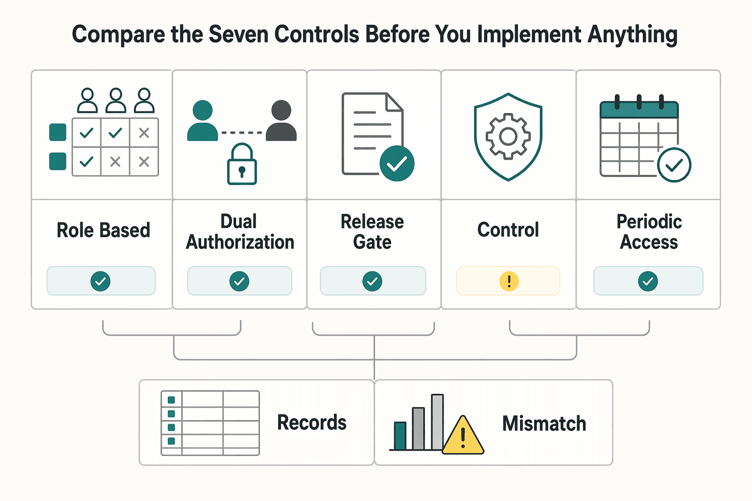 Diagram showing Compare the seven controls before you implement anything for Internal Controls for Payment Platforms That Hold Up in Audit.