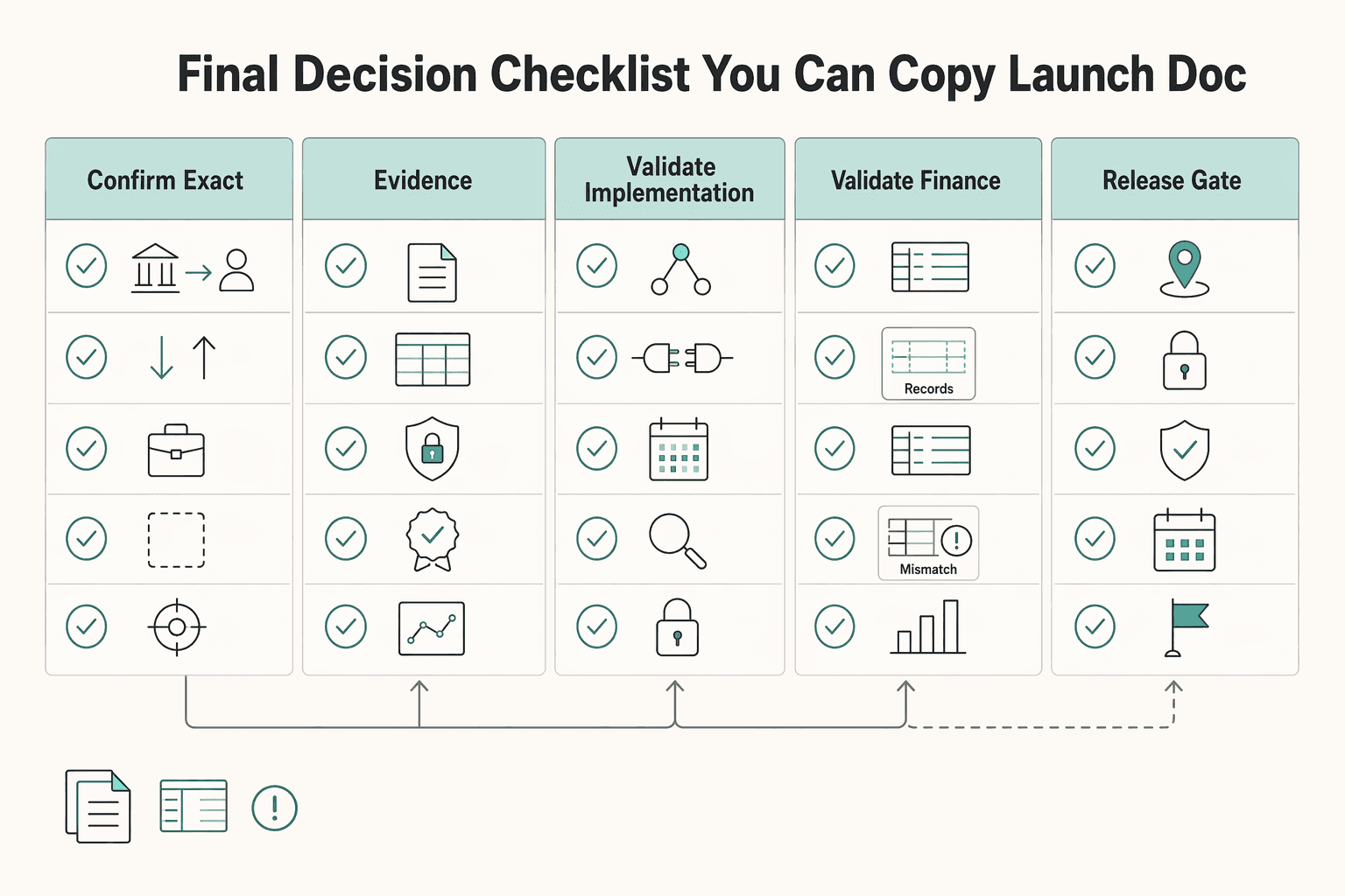 Diagram showing Final decision checklist you can copy into your launch doc for ACH Payment Processing Platforms for U.S. Collections and Payouts.