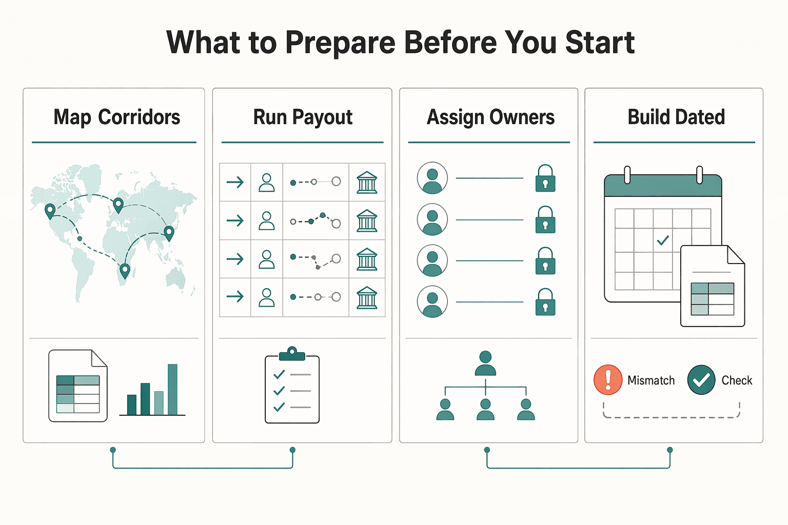 Diagram showing What to prepare before you start for Wire Transfer Fees for Platforms and How to Minimize Outbound Costs.