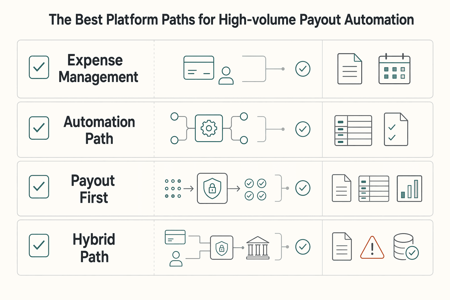 Diagram showing The best platform paths for high-volume payout automation for Addressable Spend for Platform Payouts: What Counts?.