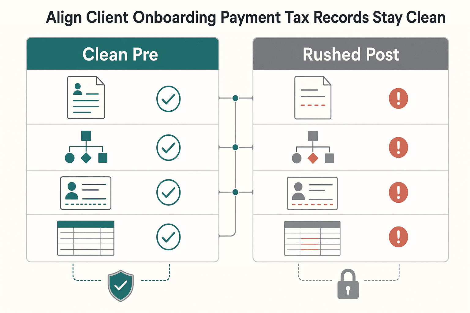 Diagram showing Align Client Onboarding So Payment and Tax Records Stay Clean for Form W-9 for Freelancers Working Across Borders.