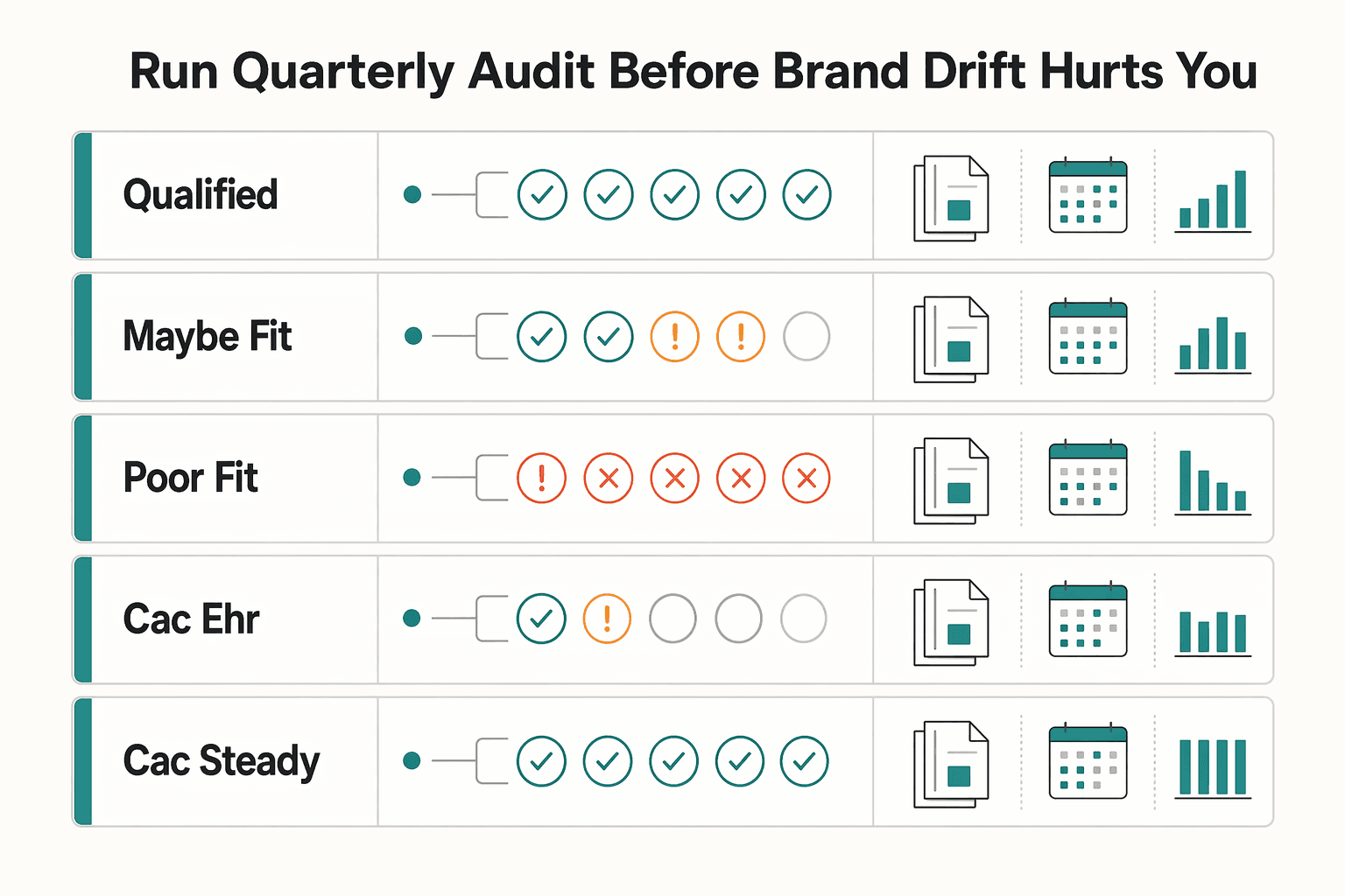 Diagram showing Run a Quarterly Audit Before Brand Drift Hurts You for How to Manage Your Personal Brand as a Freelancer.