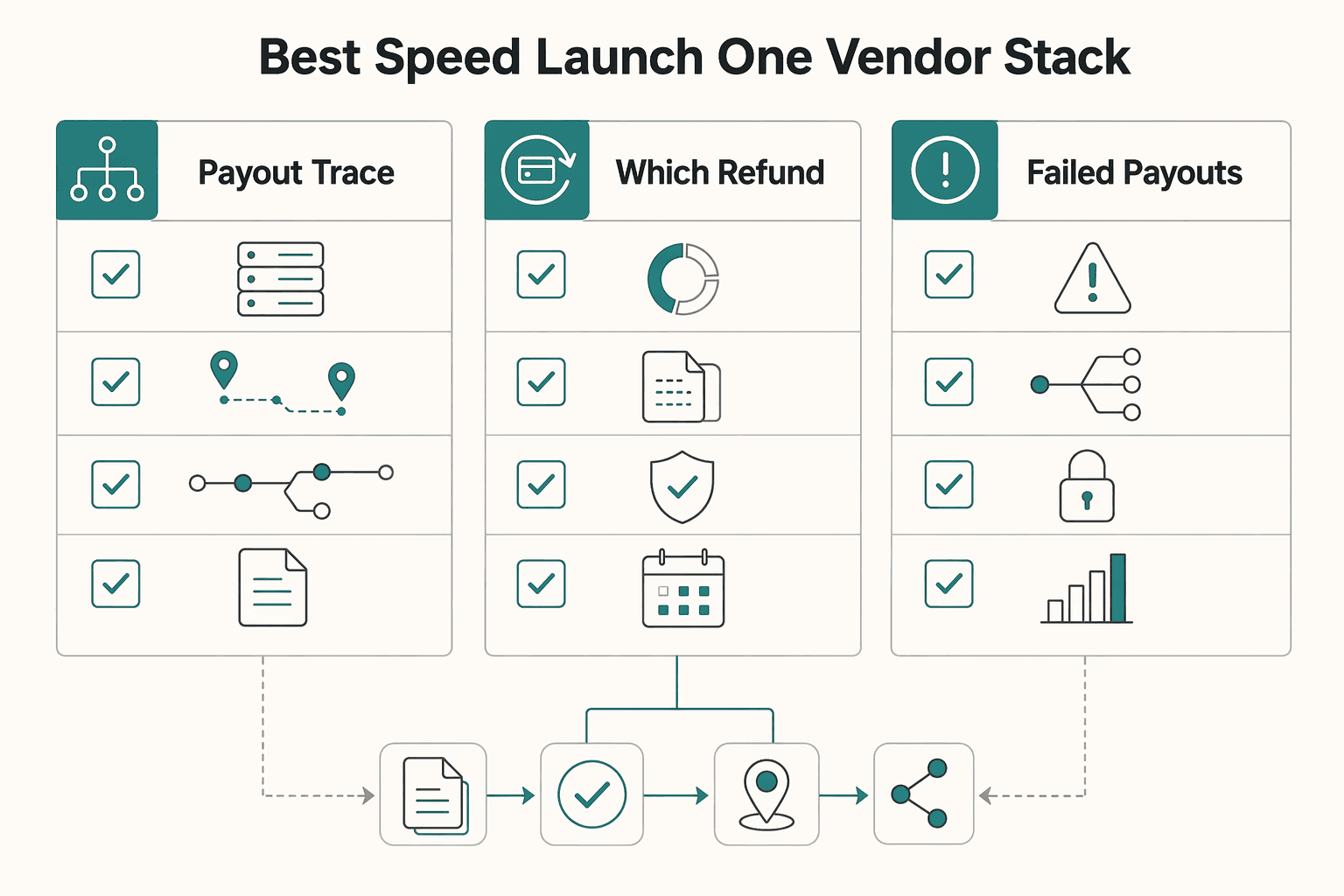 Diagram showing Best for speed to launch with one vendor stack for How OTAs Should Structure Payments for Hotels, Hosts, and Agents.
