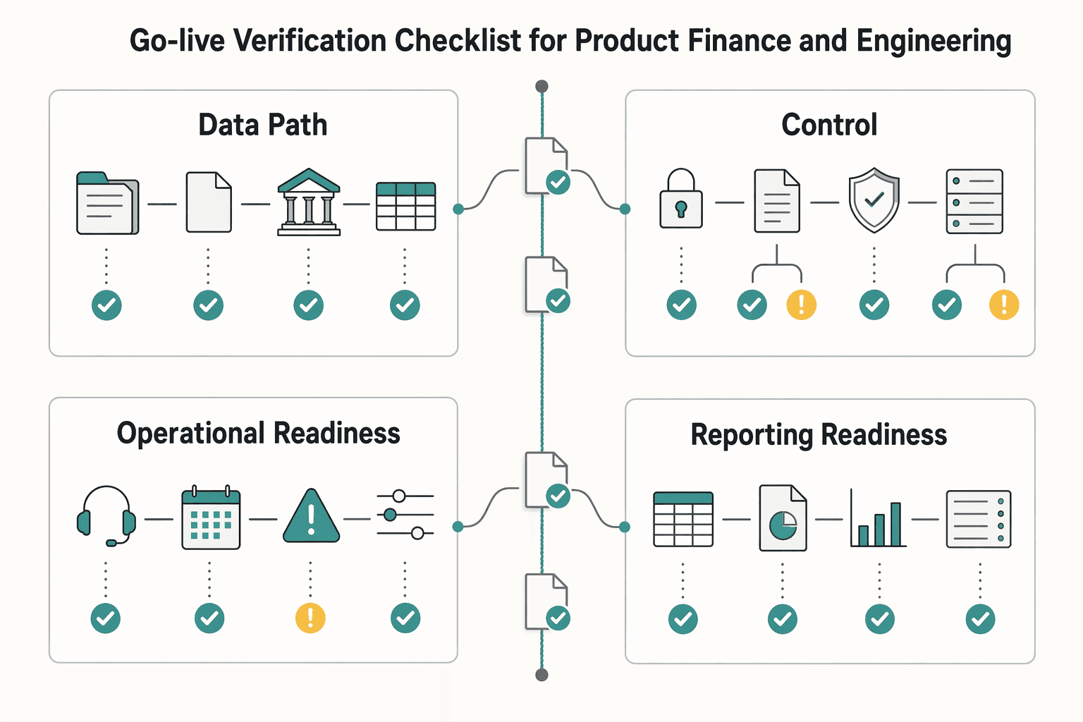 Diagram showing Go-Live Verification Checklist for Product, Finance, and Engineering for What Are ePay/ePayables? How Platforms Replace Paper Checks with Virtual Card Payments.