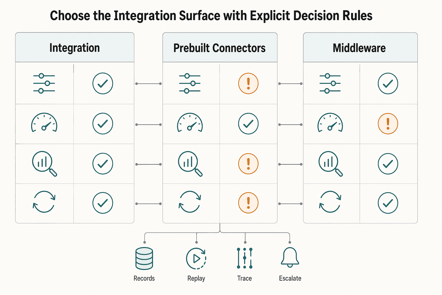 Diagram showing Choose the integration surface with explicit decision rules for Integrating Acumatica with Payout Infrastructure for Payment Platforms.