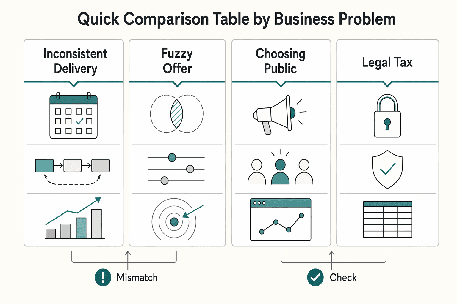 Diagram showing Quick Comparison Table by Business Problem for Best Business Books for Freelancers Building a Durable Business.