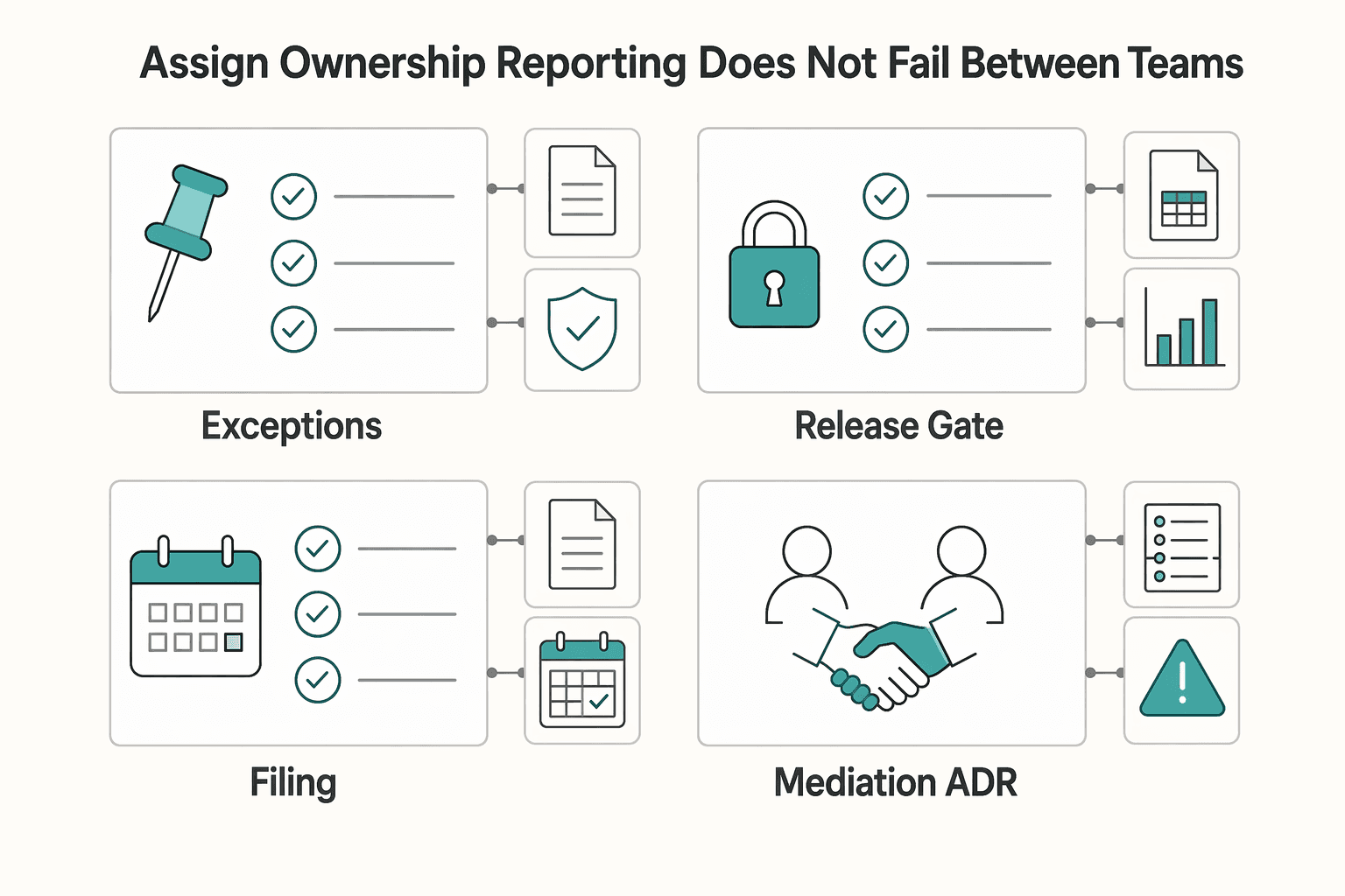Diagram showing Assign ownership so reporting does not fail between teams for Digital Platform Reporting for Online Marketplaces: MRDP, DAC7, and UK HMRC Duties.