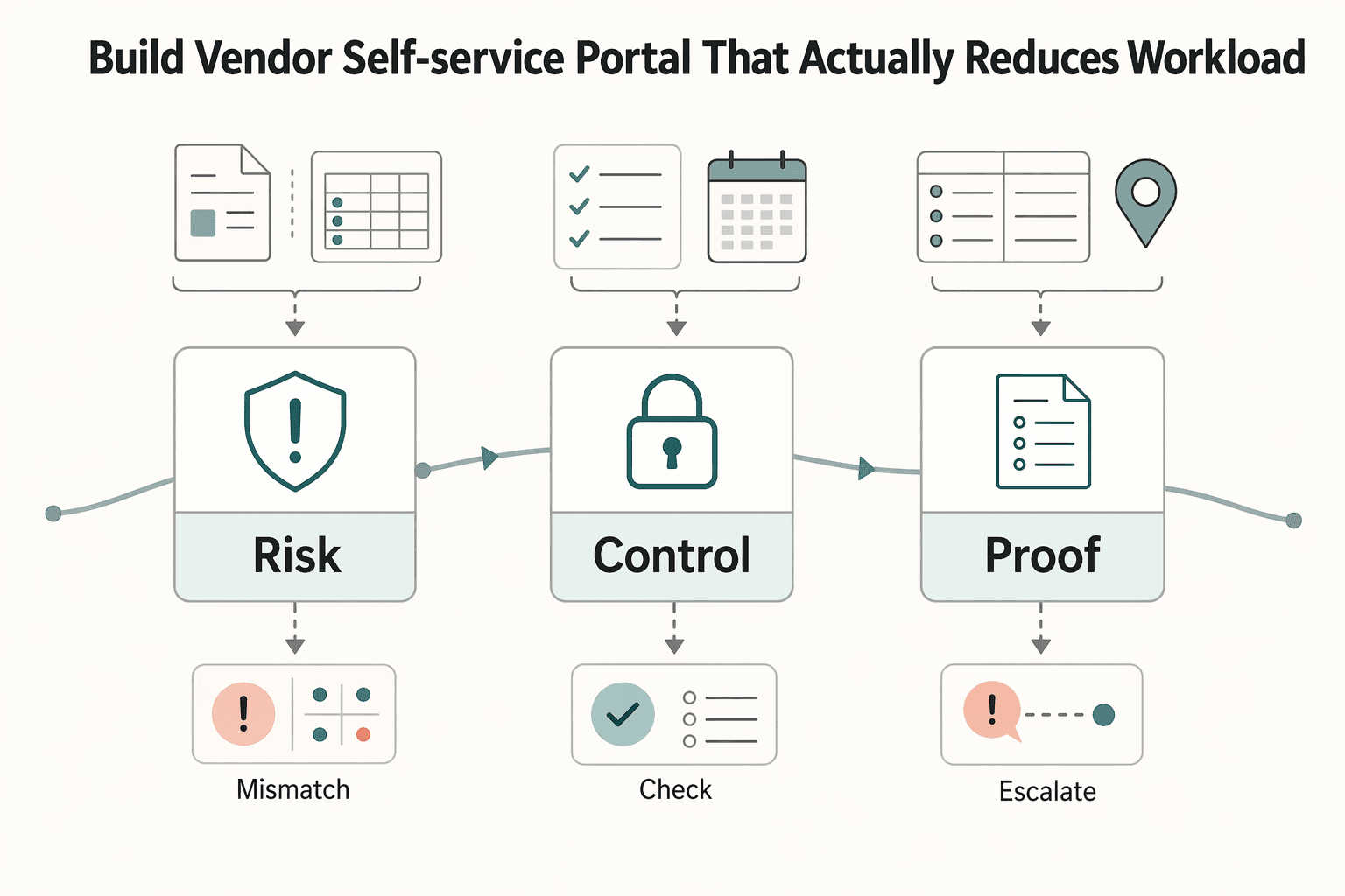 Diagram showing Build a vendor self-service portal that actually reduces AP workload for How to Build a Vendor Self-Service Portal That Reduces AP Workload.