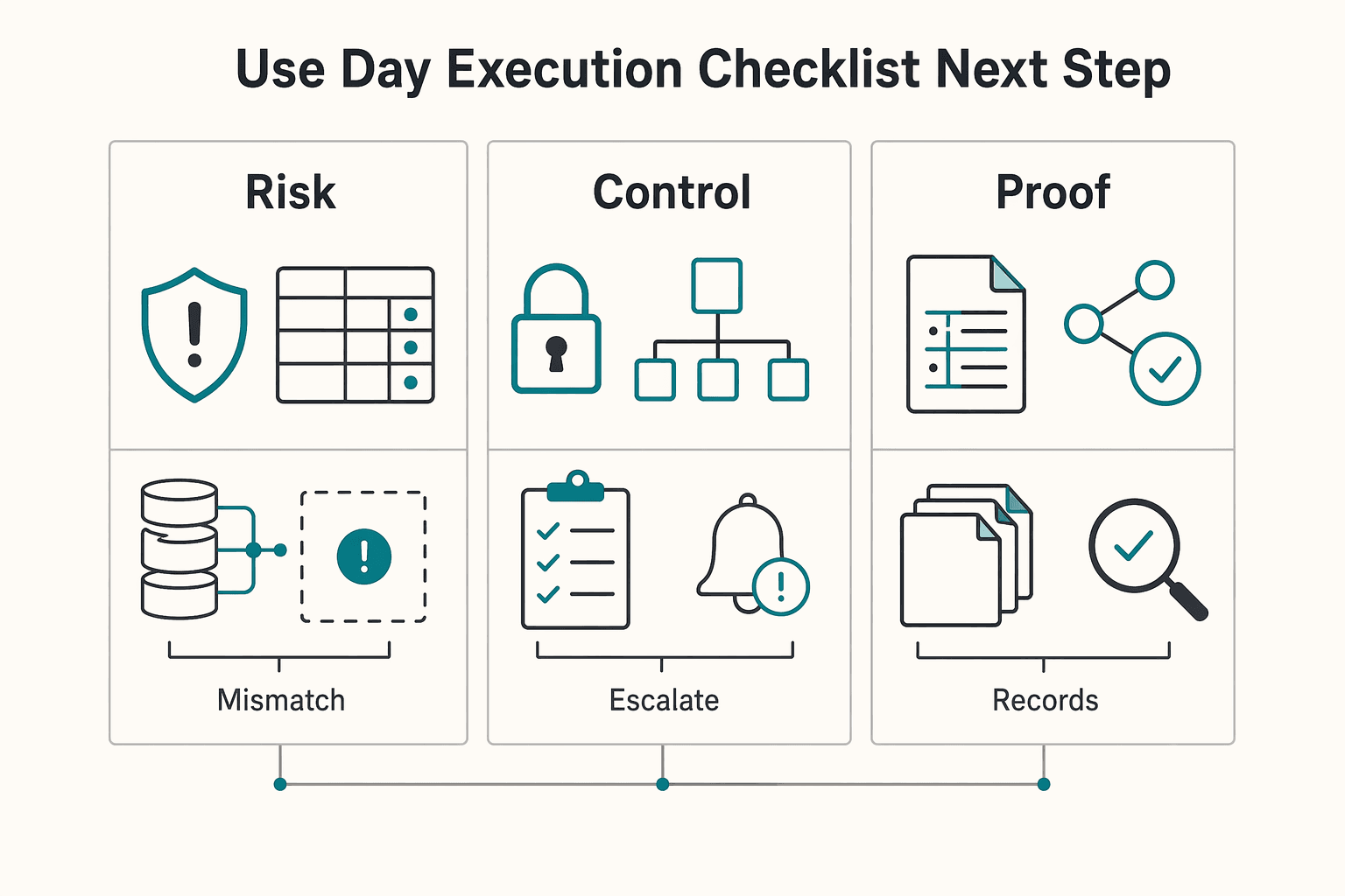 Diagram showing Use this 30 day execution checklist as your next step for Internal Payment Audit Trail for Platform Compliance.