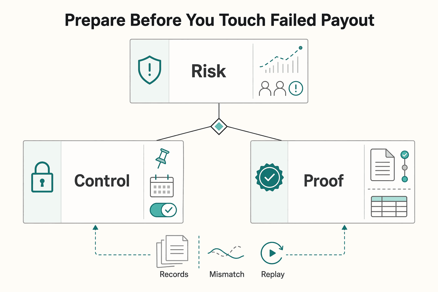 Diagram showing What to prepare before you touch the failed payout for Bank-Rejected Contractor Payout Recovery for Platform Teams.