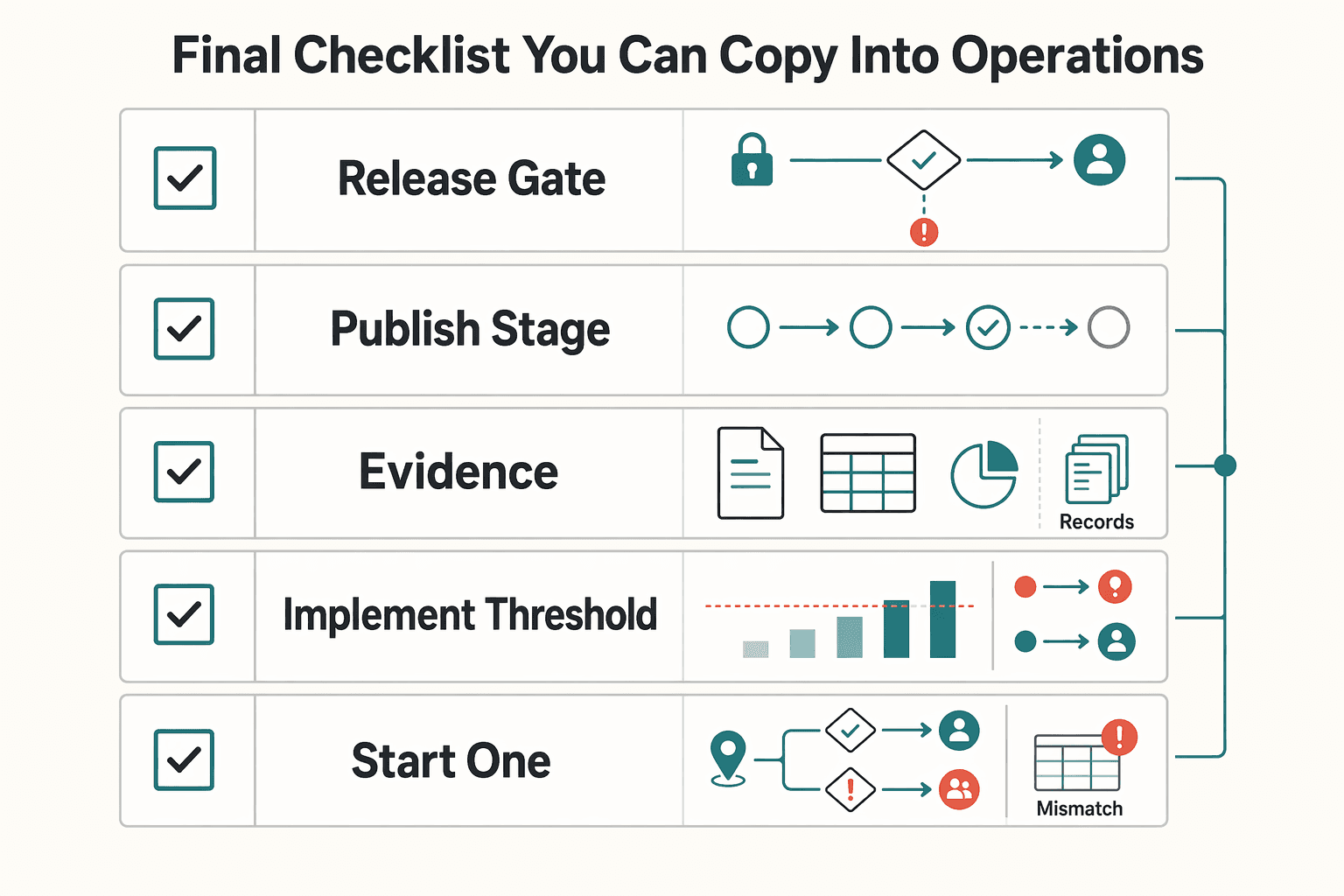 Diagram showing Final checklist you can copy into operations for How to Build a Fraud Score for Contractor Payouts.