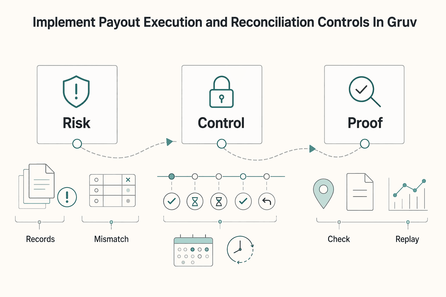 Diagram showing Implement payout execution and reconciliation controls in Gruv for Pay Contractors in Poland with BLIK, Elixir, and KNF-Aware Controls.