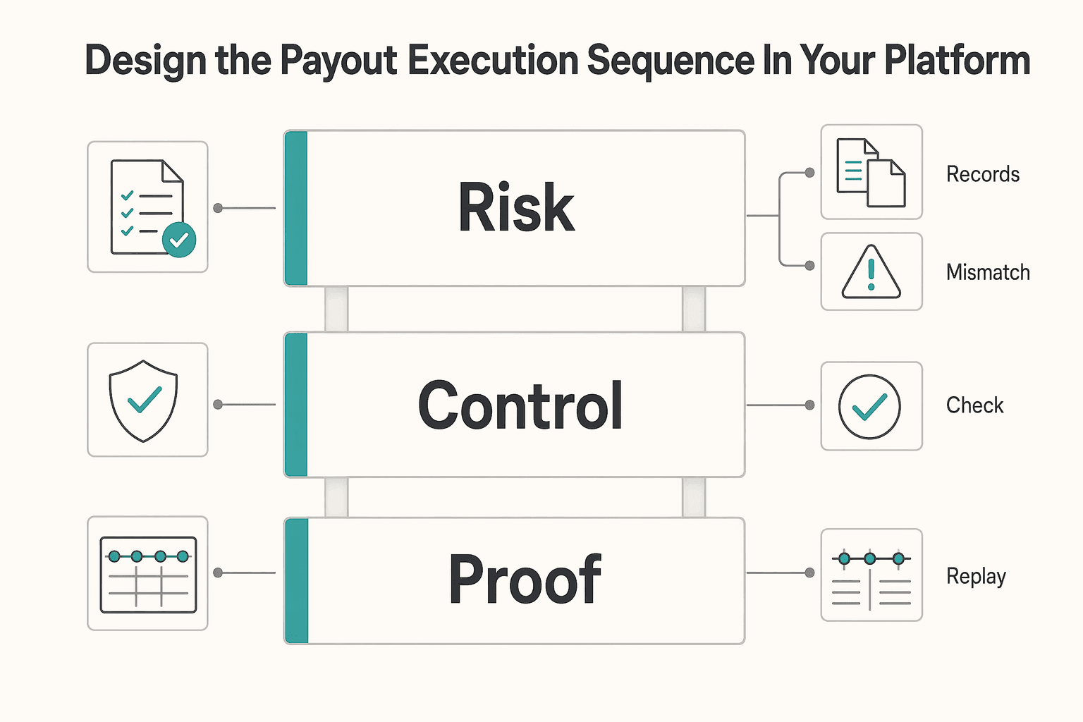 Diagram showing Design the payout execution sequence in your platform for Pay Contractors in Saudi Arabia with SAMA-Evidenced Launch Gates.