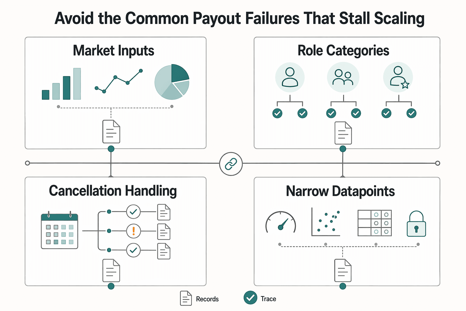 Diagram showing Avoid the common payout failures that stall scaling for How Fitness Platform Operators Pay Personal Trainers and Class Instructors at Scale.