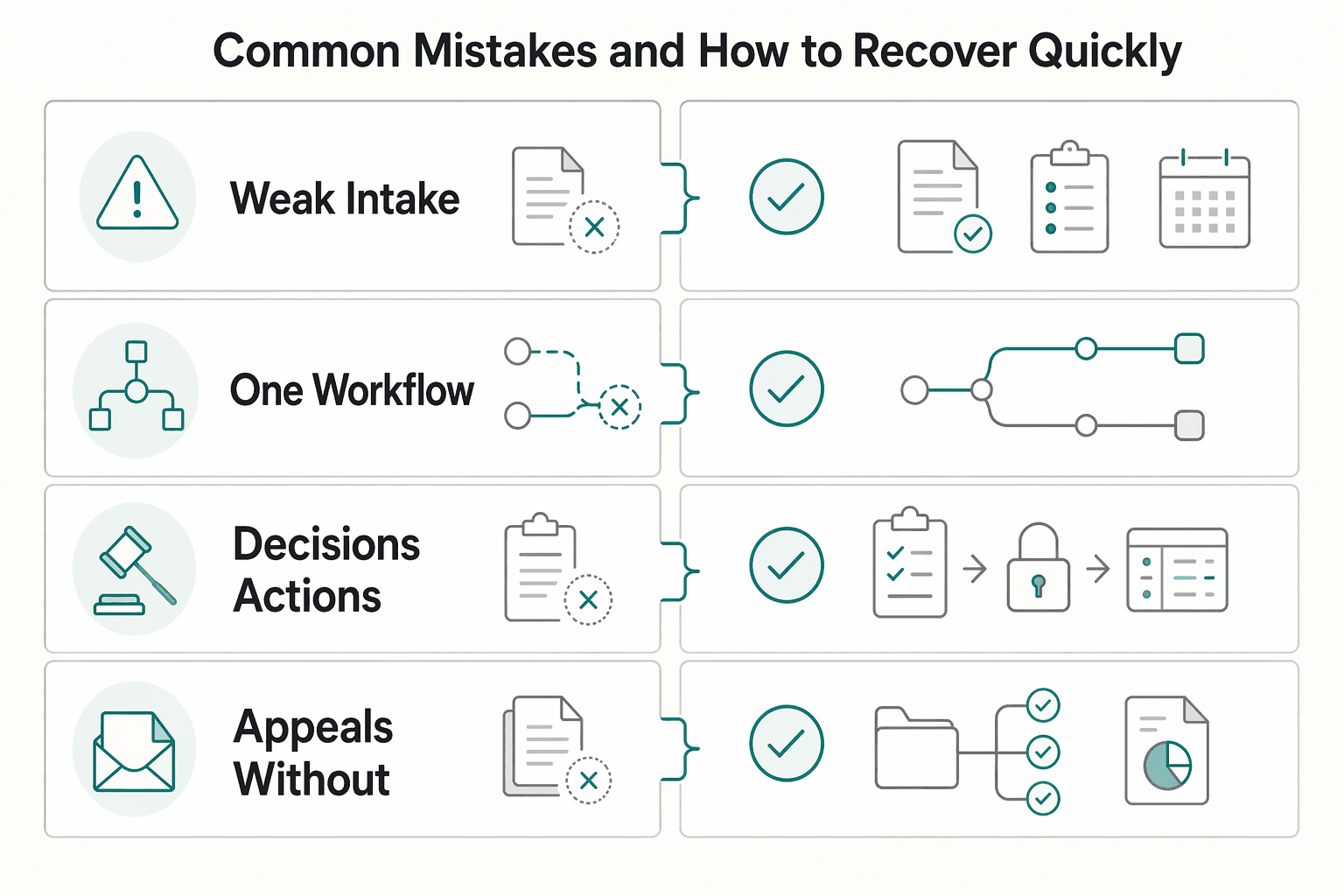 Diagram showing Common mistakes and how to recover quickly for How to Build a Dispute Resolution Workflow for Marketplace Payments: From Claim to Resolution.