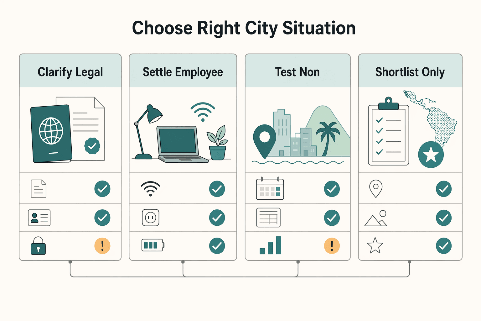 Diagram showing How to Choose the Right City for Your Situation for The Best Digital Nomad Cities in Latin America in 2026.