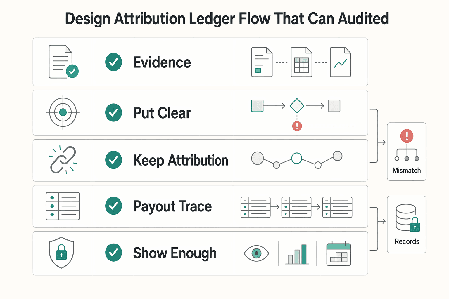 Diagram showing Design attribution and ledger flow that can be audited for Building a Referral-Based Payment Incentive Platform for Viral Growth Through Payouts.