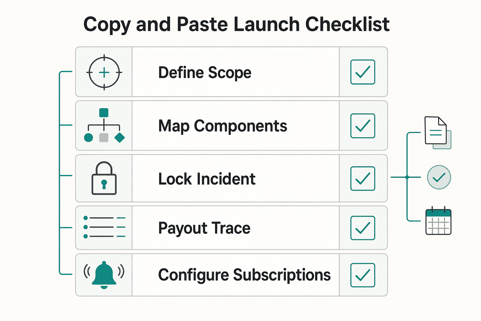 Diagram showing Copy and paste launch checklist for How to Build a Public Status Page for a Payment Platform.