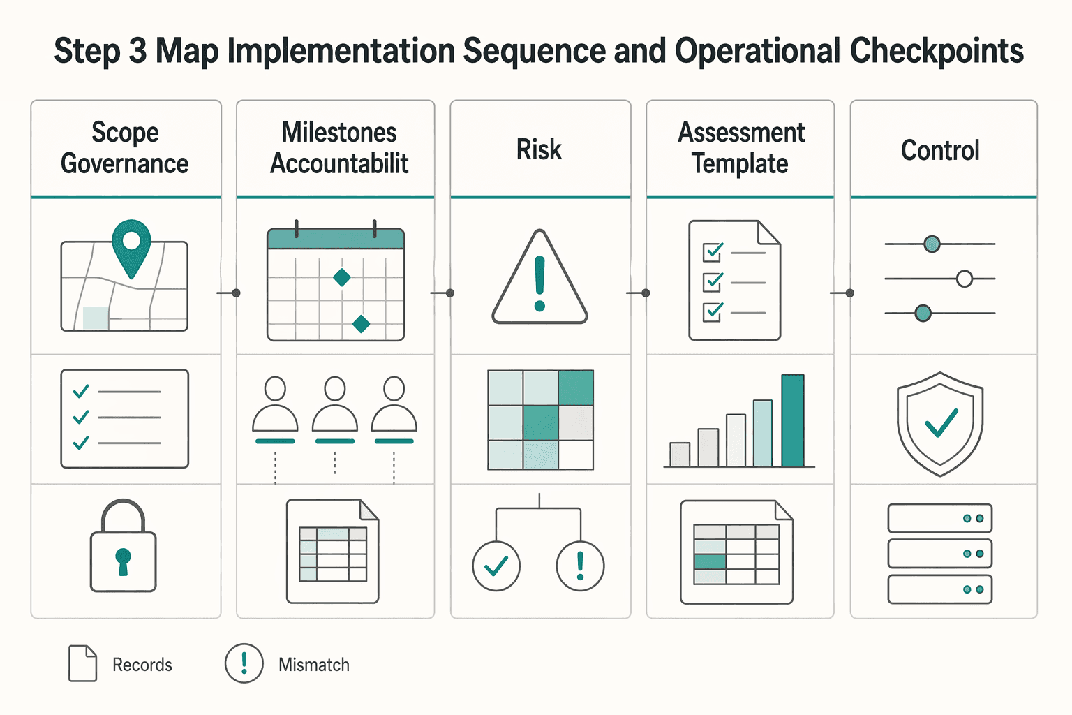 Diagram showing Step 3 map implementation sequence and operational checkpoints for Case Study Framework: How to Document Platform Payment Wins for Marketing.