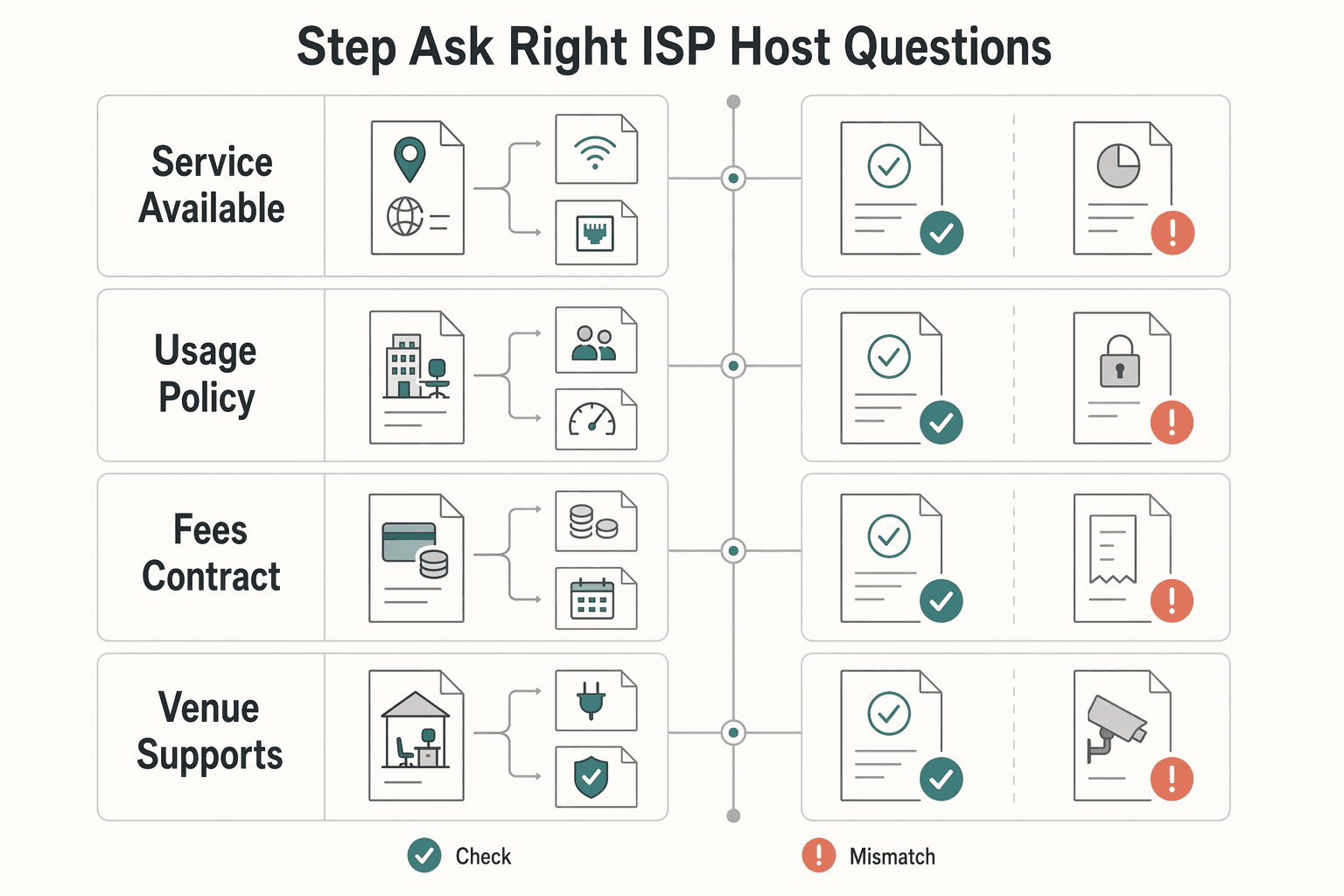 Diagram showing Step 8 ask the right ISP and host questions for How to Find Reliable Wi-Fi Anywhere in the World.