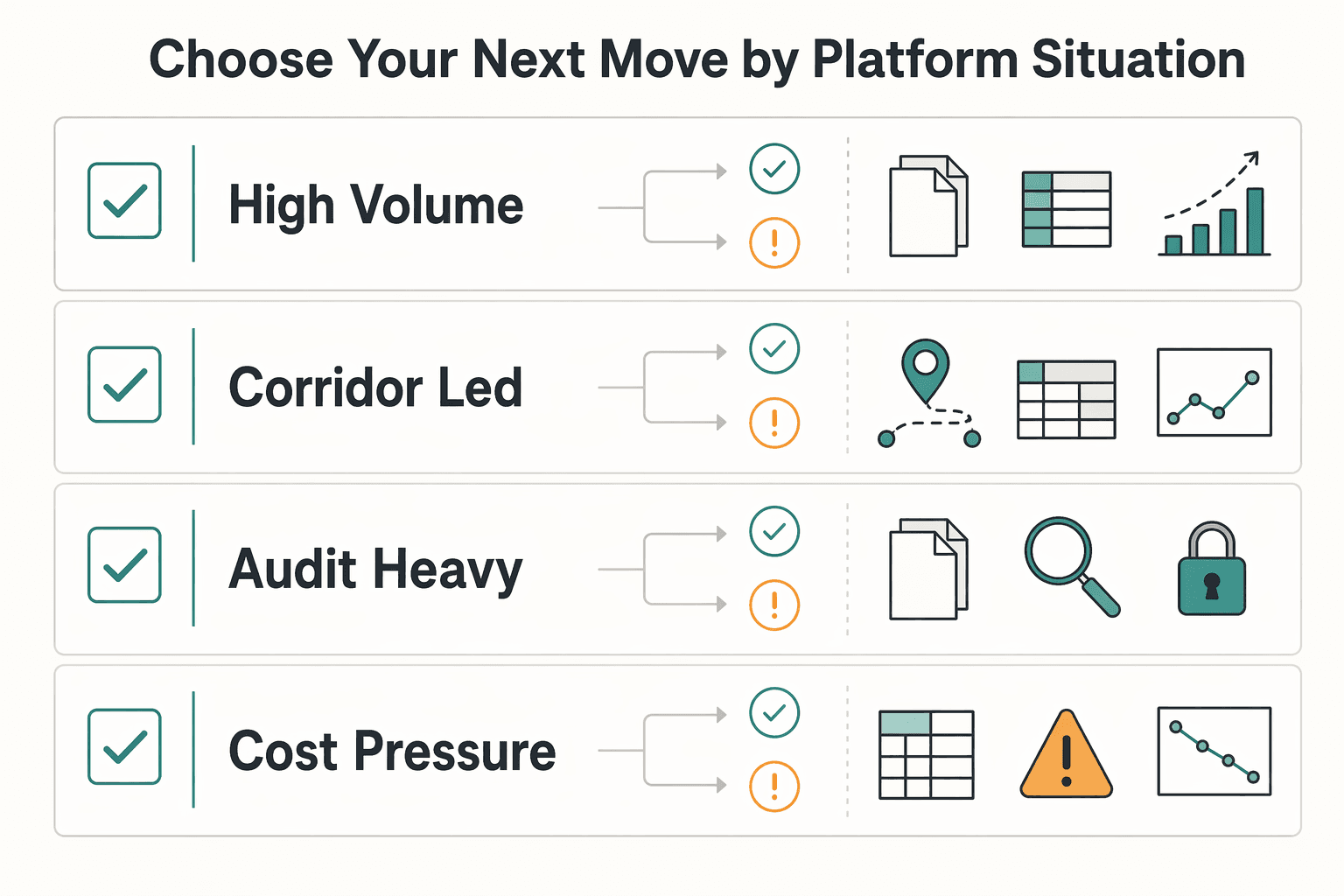 Diagram showing Choose Your Next Move by Platform Situation for Payment Benchmarking for Platforms That Need Defensible Payout Decisions.