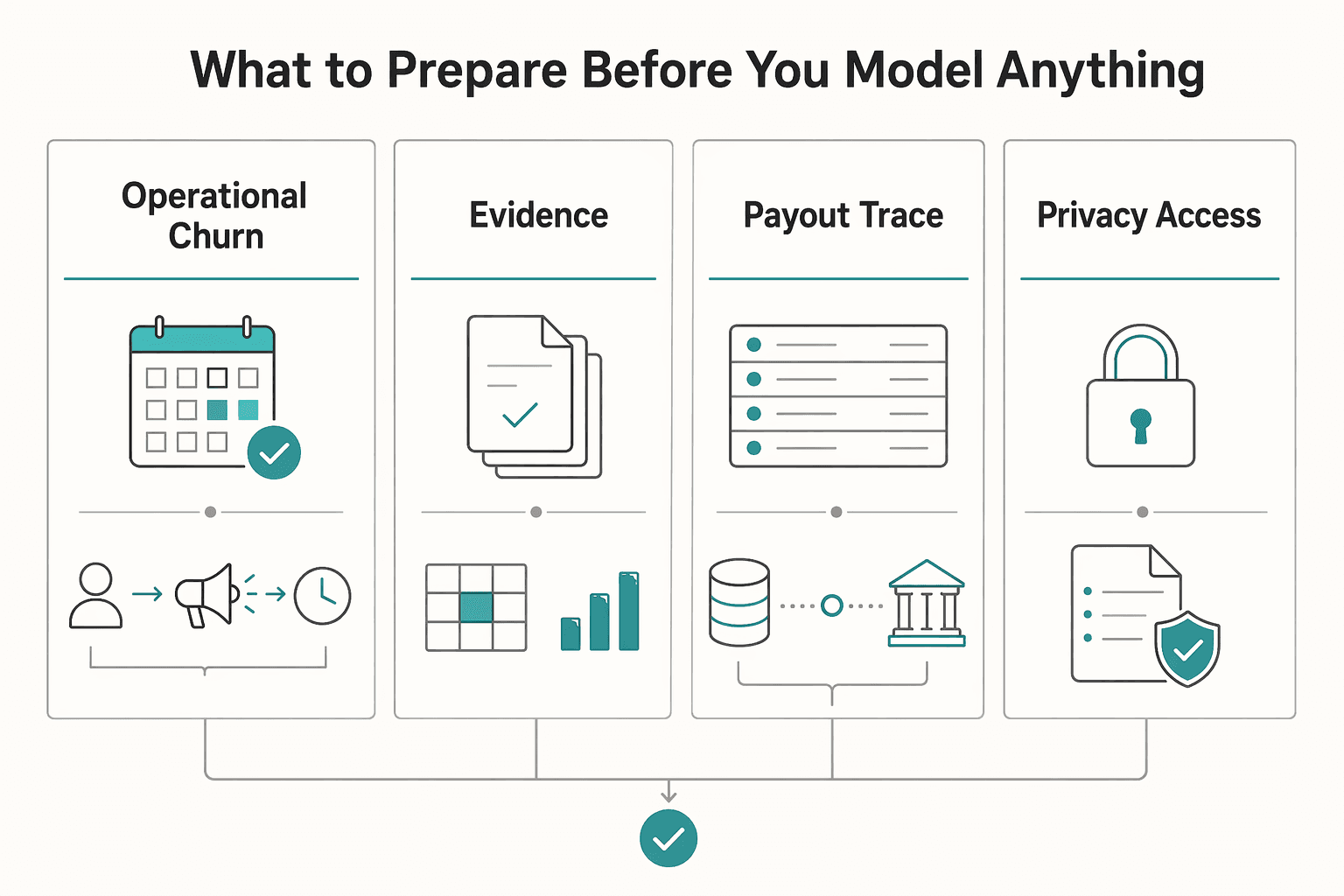 Diagram showing What to prepare before you model anything for How Platforms Can Use Payout Data to Predict Contractor Churn.