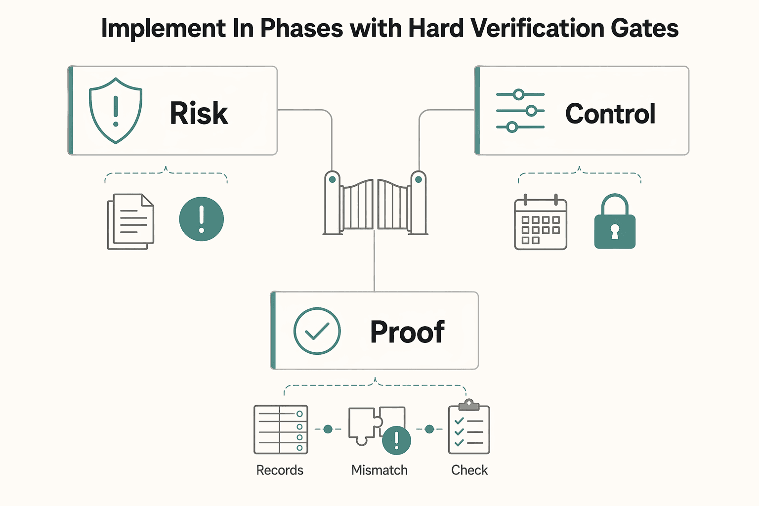 Diagram showing Implement in phases with hard verification gates for How Marketplaces Add Recurring Revenue Without Billing Gaps.