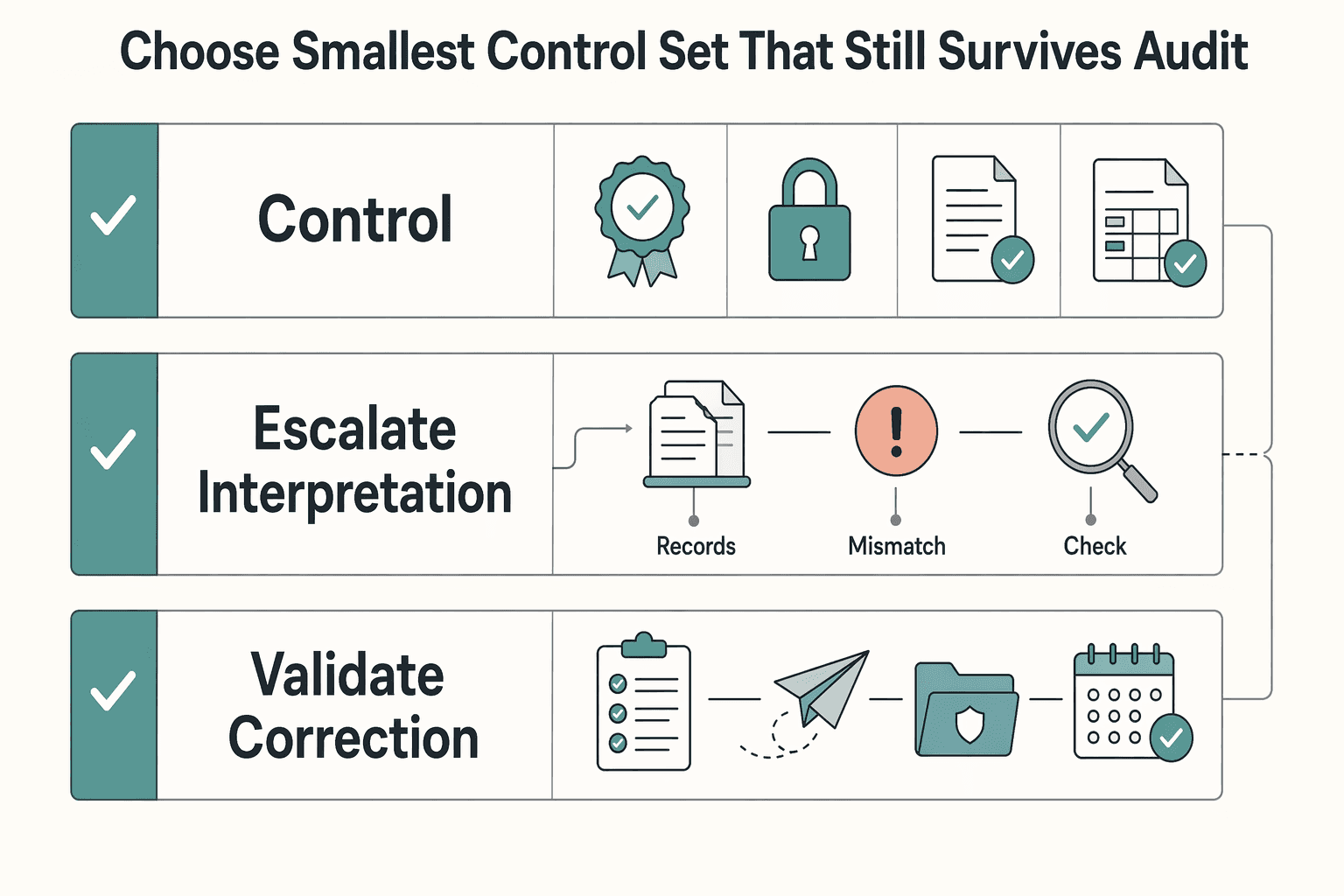 Diagram showing Choose the smallest control set that still survives audit and scale for When Foreign Accounts Trigger FATCA Reporting for Platform Operators.