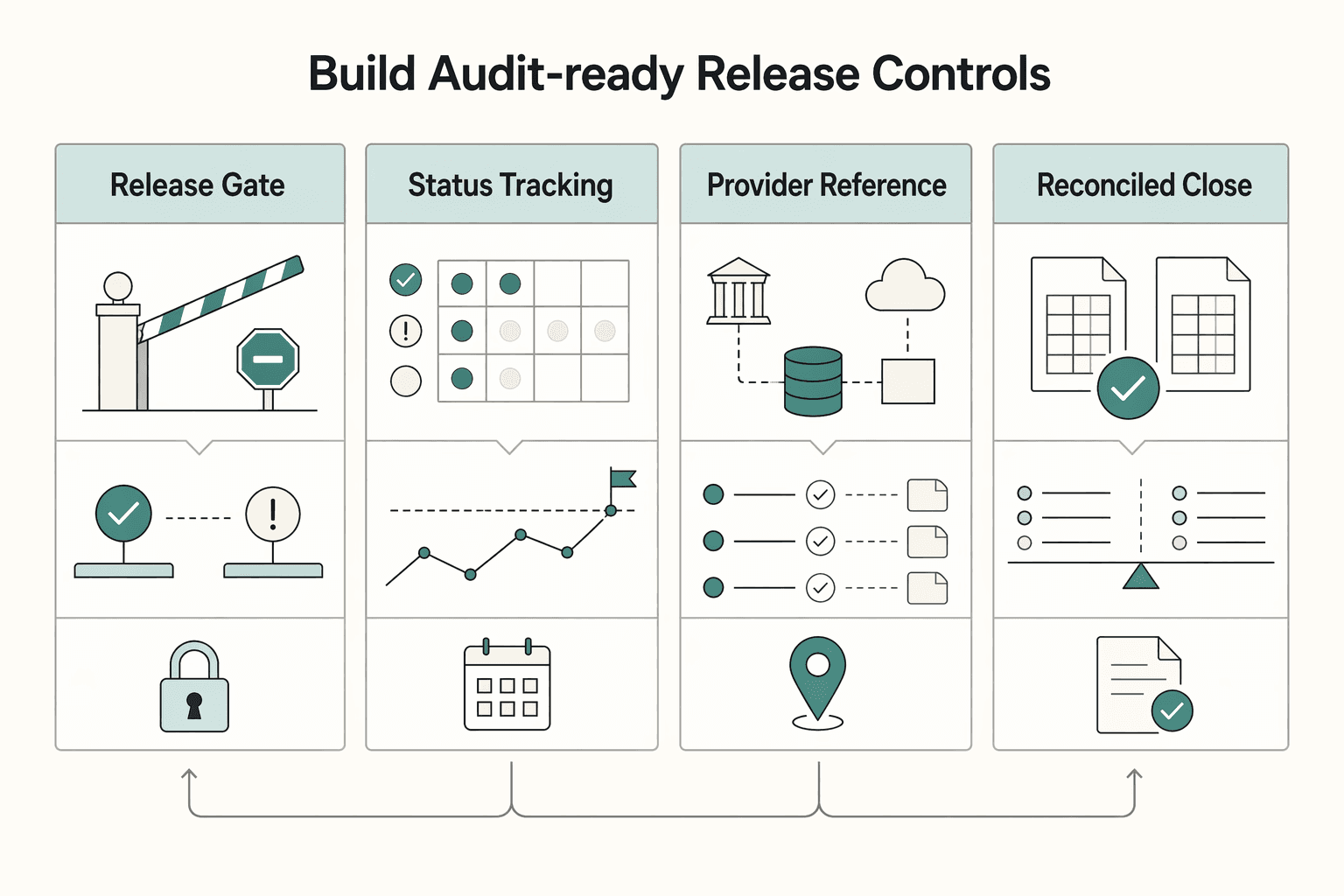 Diagram showing Build audit-ready release controls for AI-Native Monetization for Products Where the User Is a Machine.