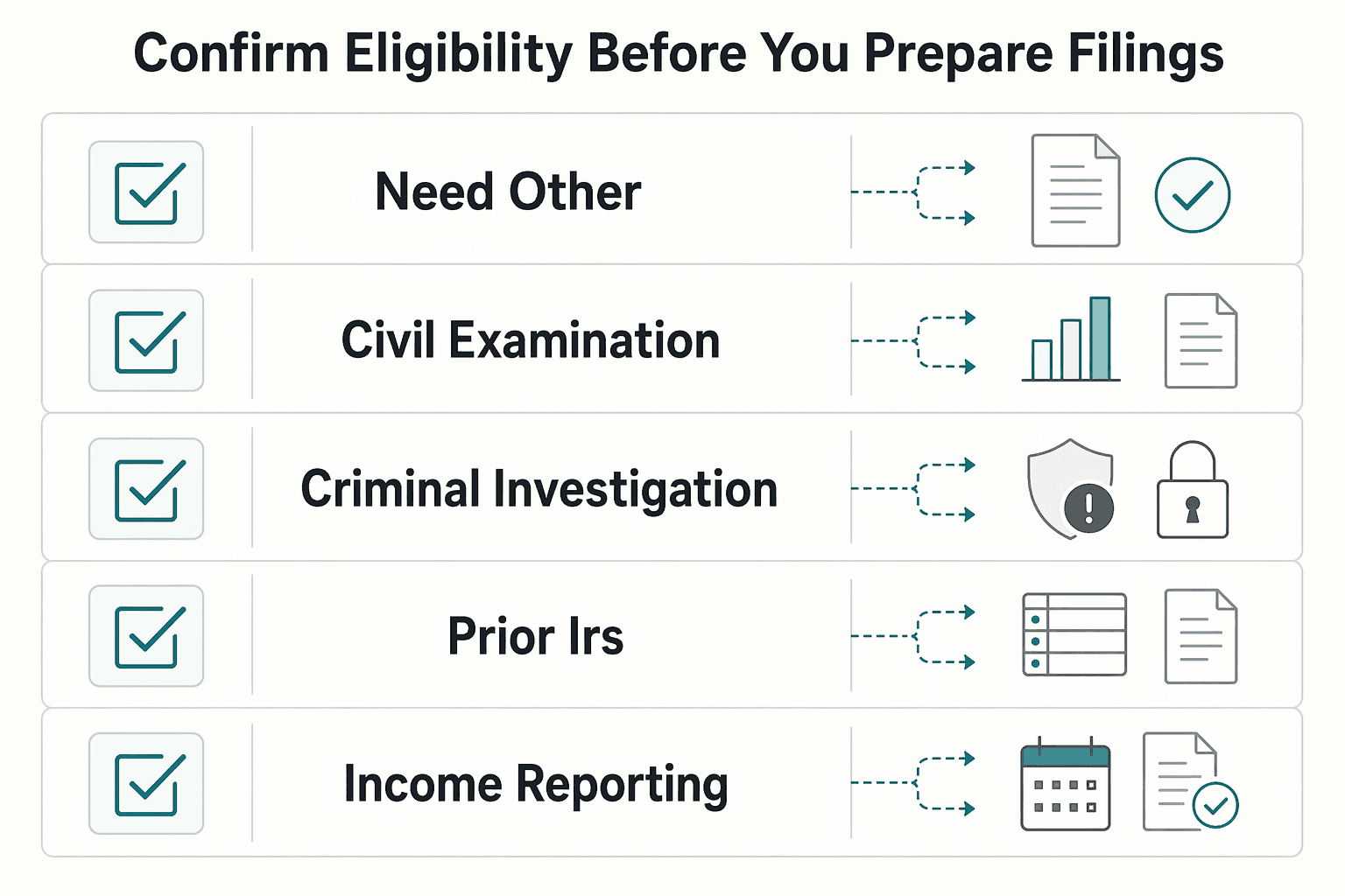 Diagram showing Confirm eligibility before you prepare filings for How Many Years Back Can You File Delinquent FBARs?.