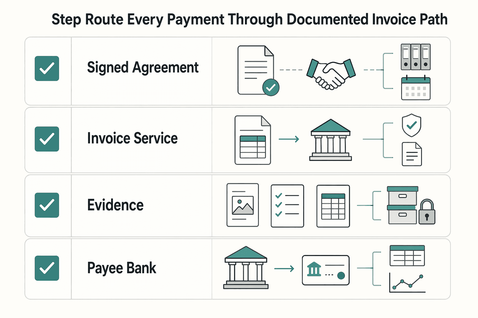 Diagram showing Step 2 Route every payment through a documented invoice path for Estonian e-Residency for Freelancers and the Compliance Checks That Decide Fit.
