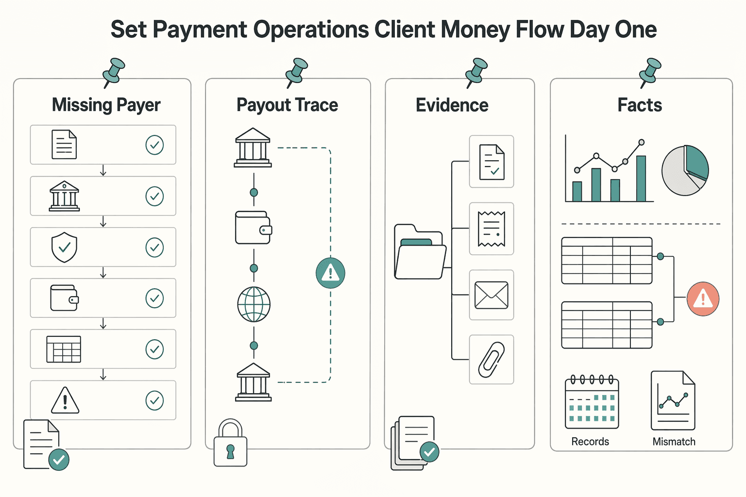 Diagram showing Set up payment operations and client money flow from day one for How to Start a Freelance Business Without Guesswork.